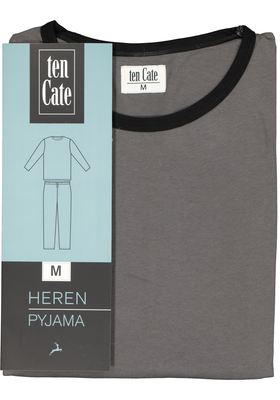 6-8711665790183_ten_cate_pyjama_HR TEN CATE men pyjama, O-hals, blauw met grijs