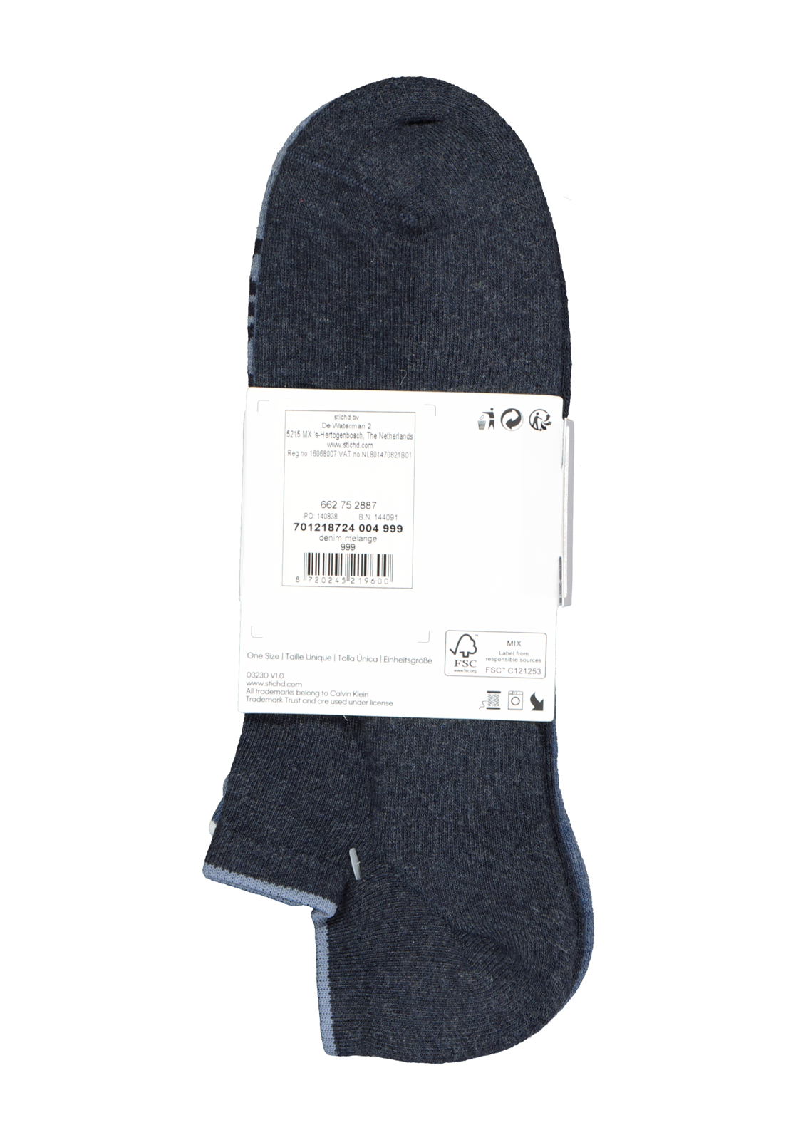 10-8720245219600_ck_sokken_3p_HR Calvin Klein herensokken Grant (3-pack), onzichtbare lage sportsokken, drie tinten jeansblauw