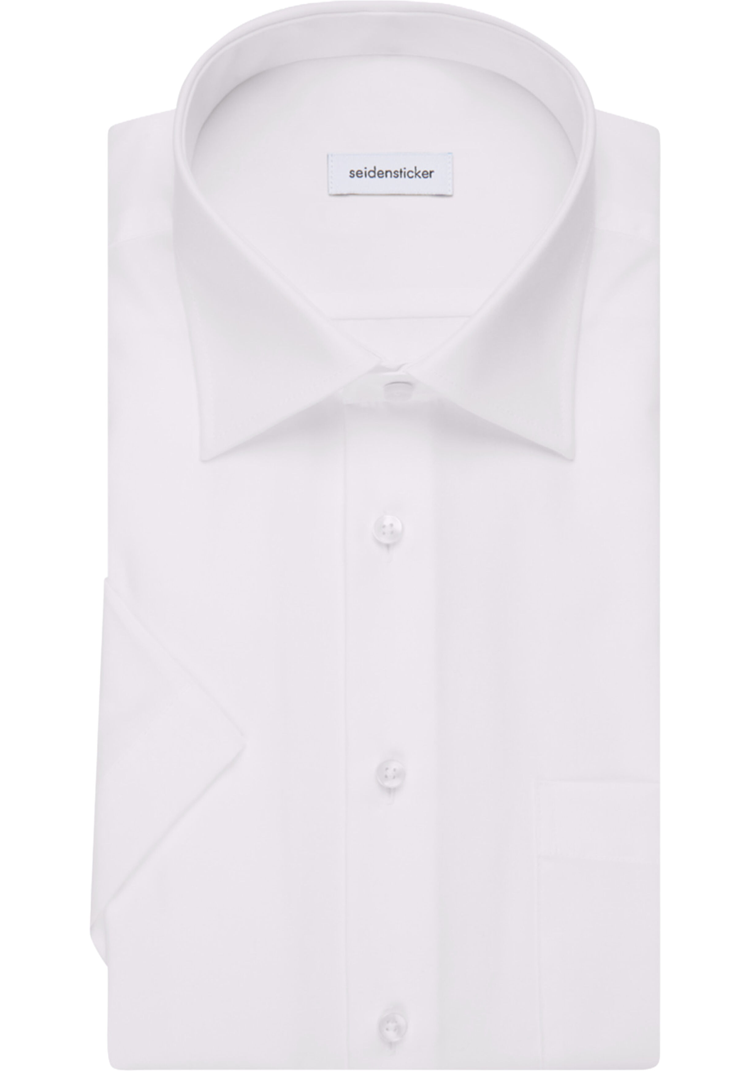 Seidensticker comfort fit overhemd, korte mouw, popeline, wit