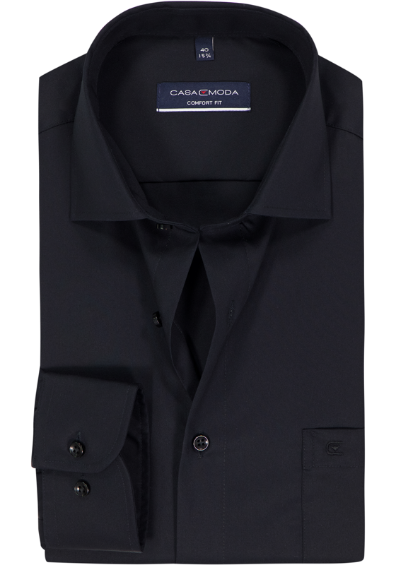 CASA MODA comfort fit overhemd, zwart twill CASA MODA comfort fit overhemd, zwart twill