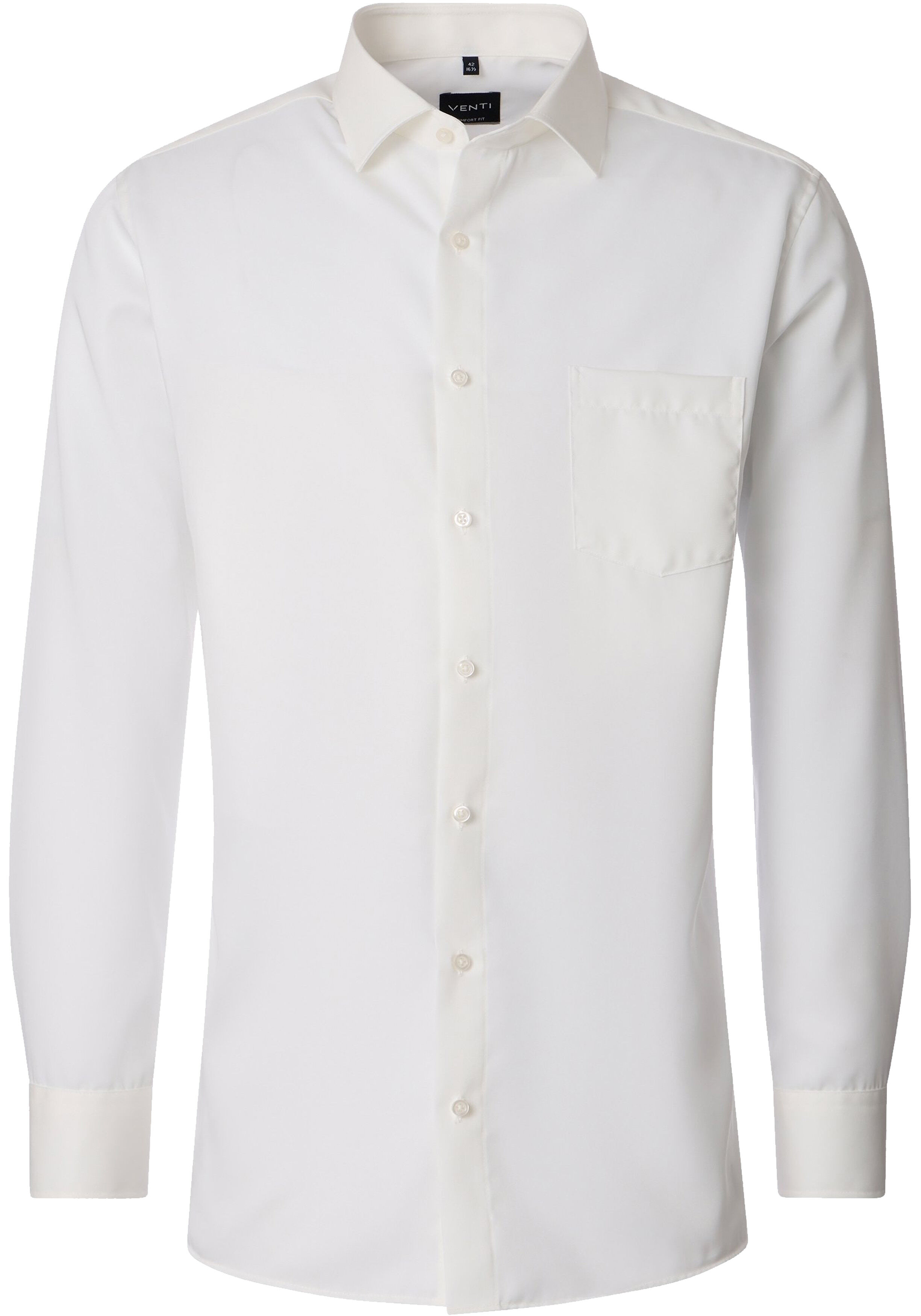 VENTI CASA MODA comfort fit overhemd, mouwlengte 7, structuur, offwhite