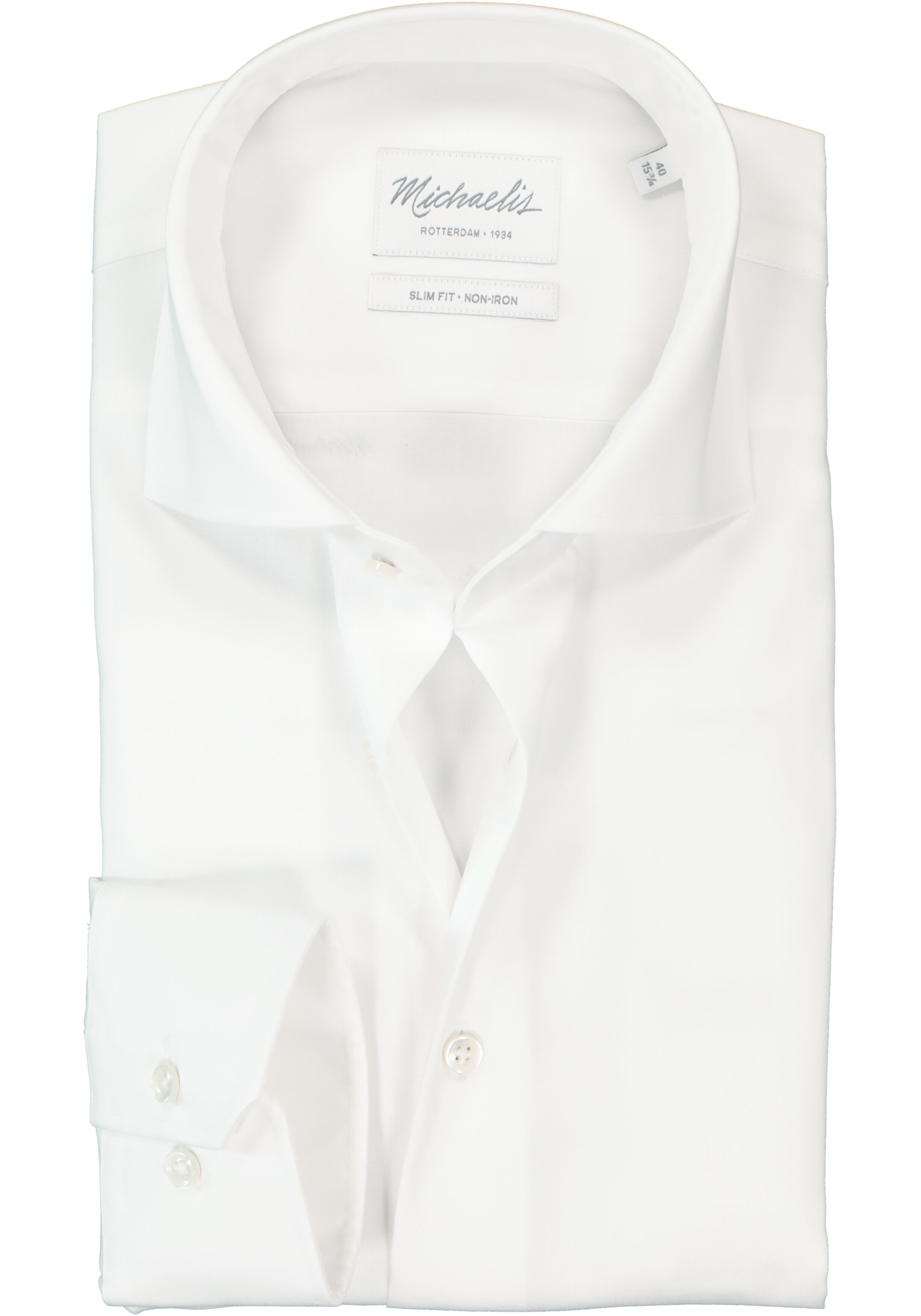 Michaelis slim fit overhemd, twill, wit 