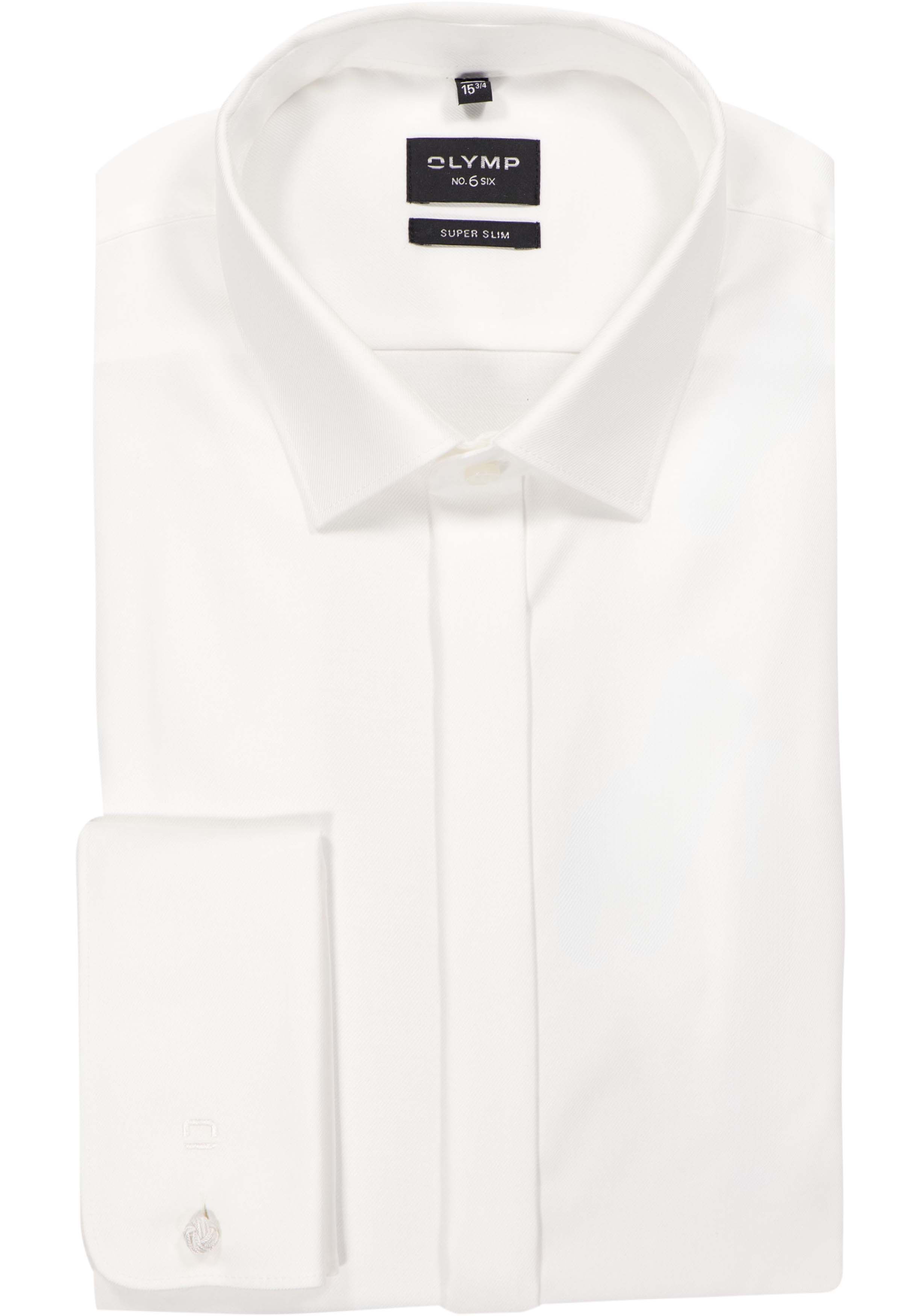 OLYMP No. 6 Six super slim fit overhemd, twill, lichtbeige