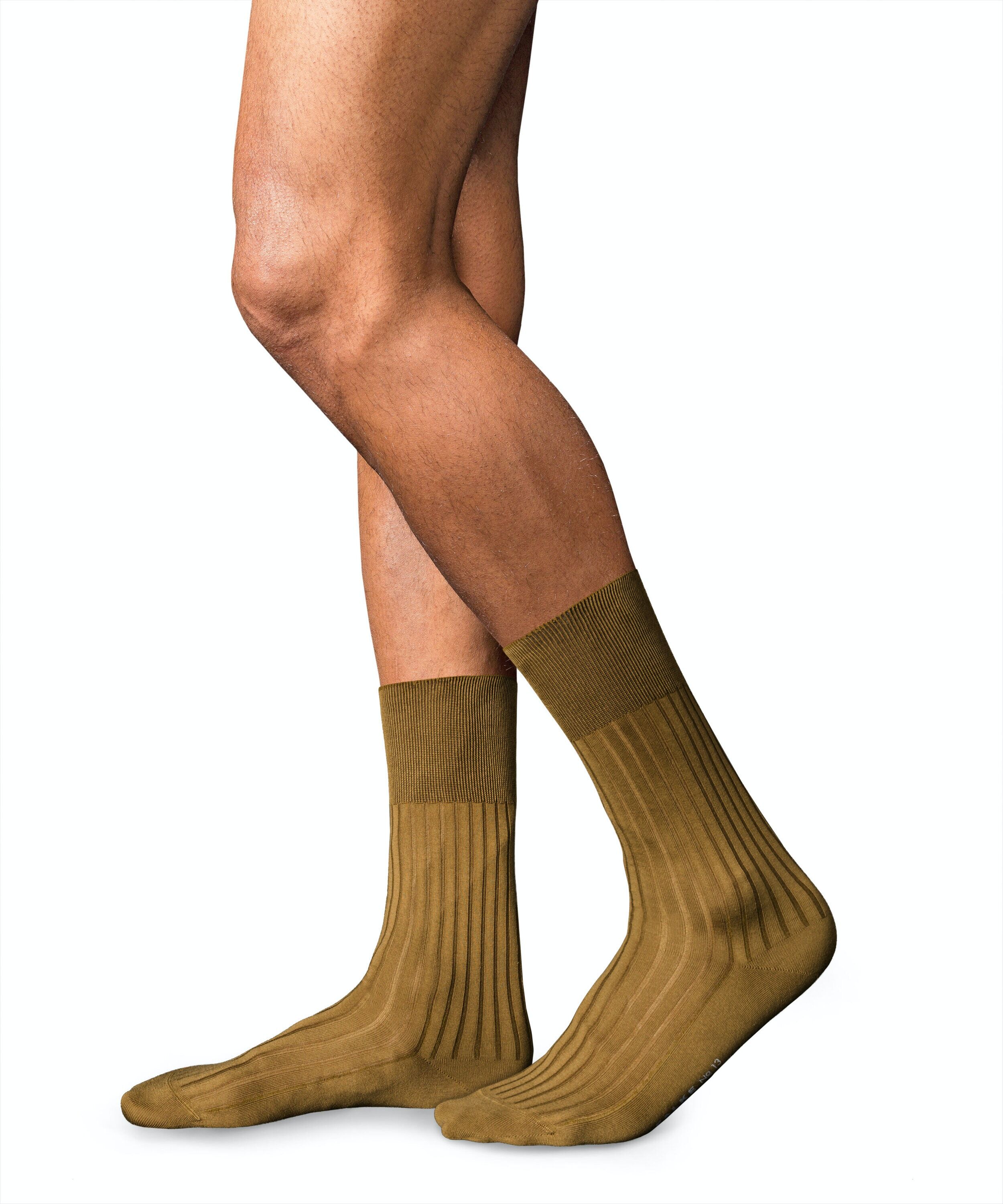 FALKE No. 13 Finest Piuma Cotton herensokken, geel (brass)