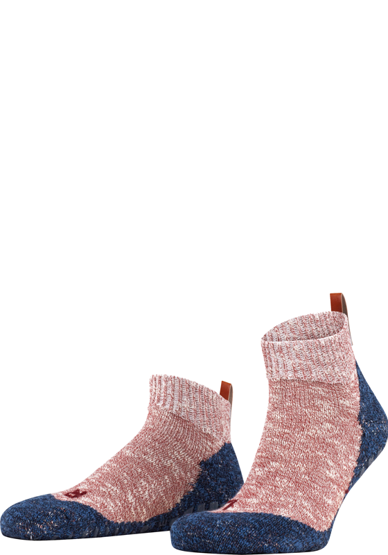 FALKE Lodge Homepad heren huissokken (laag model),  oudroze met blauw (oxford) FALKE Lodge Homepad heren huissokken (laag model),  oudroze met blauw (oxford)