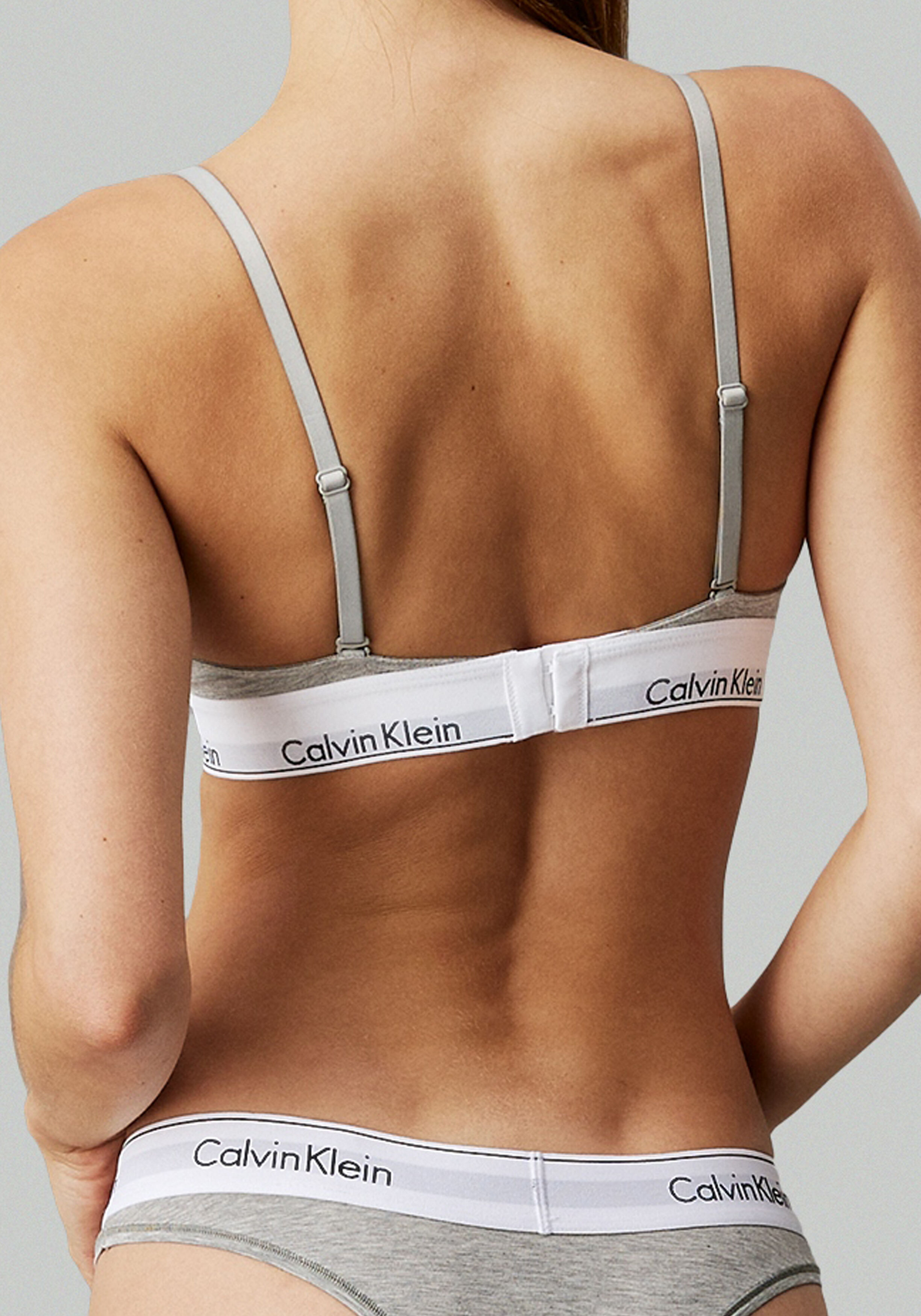 Calvin Klein dames Modern Cotton triangel bra, triangel BH, grijs