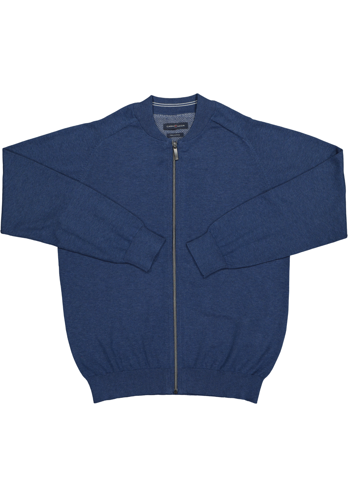 2-4060031641562_casa-moda-trui_HR CASA MODA heren vest katoen, met rits, jeans blauw