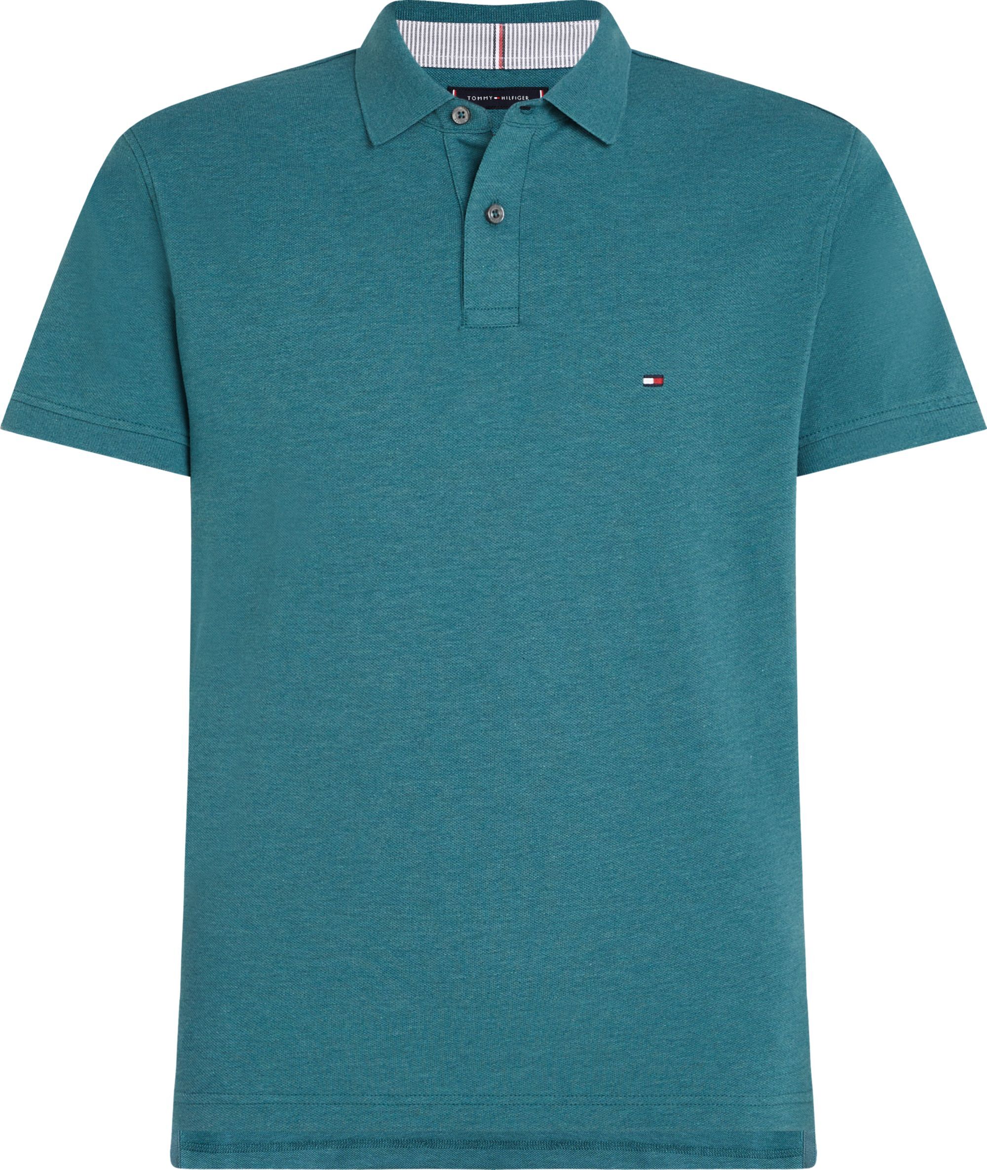 Tommy Hilfiger 1985 Slim Polo, heren poloshirt, groen melange