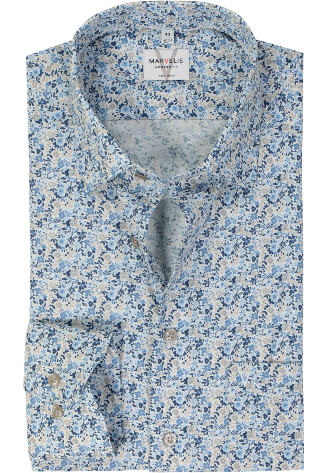 MARVELIS modern fit overhemd, popeline, lichtblauw dessin MARVELIS modern fit overhemd, popeline, lichtblauw dessin