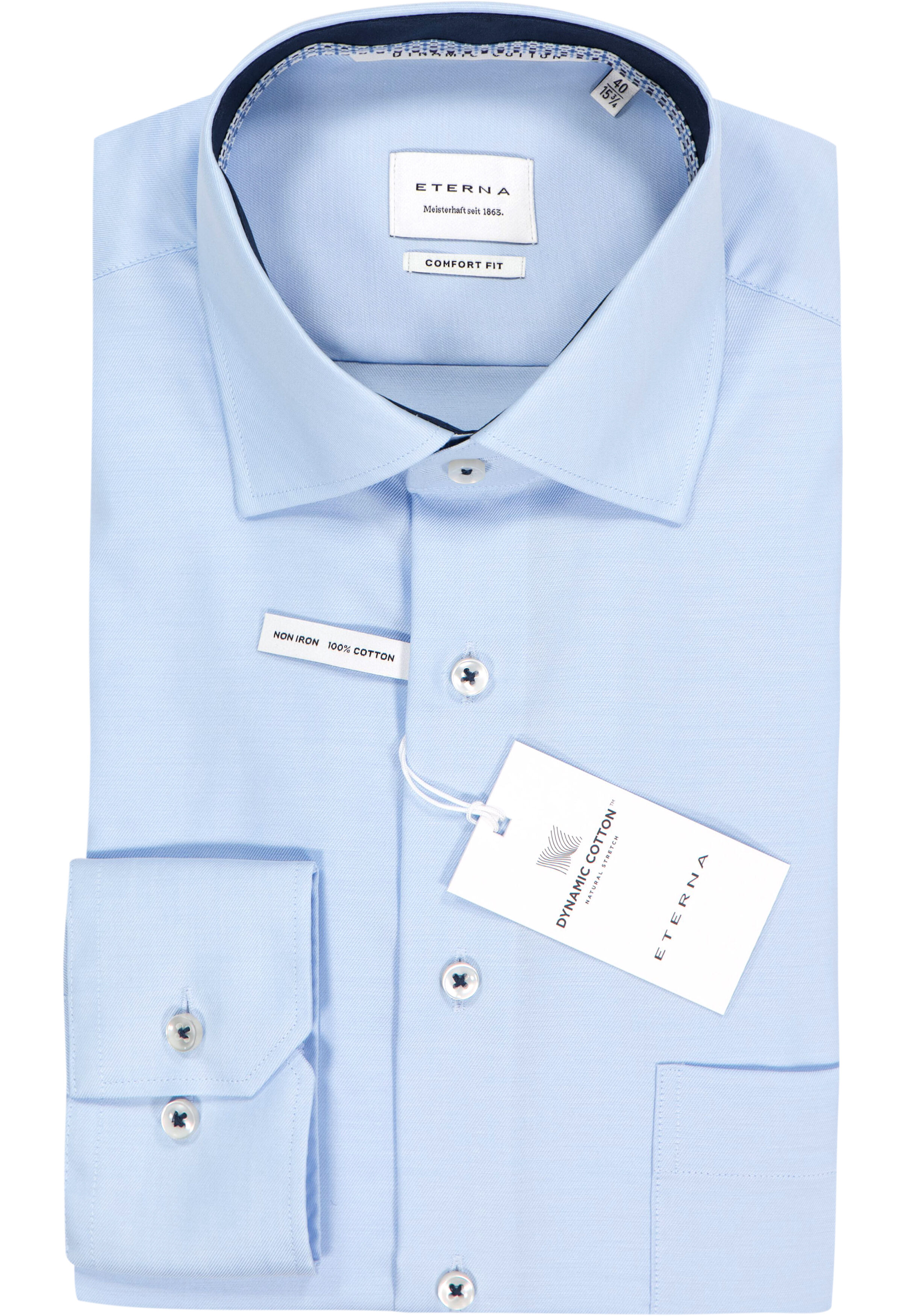 ETERNA comfort fit overhemd, twill, lichtblauw