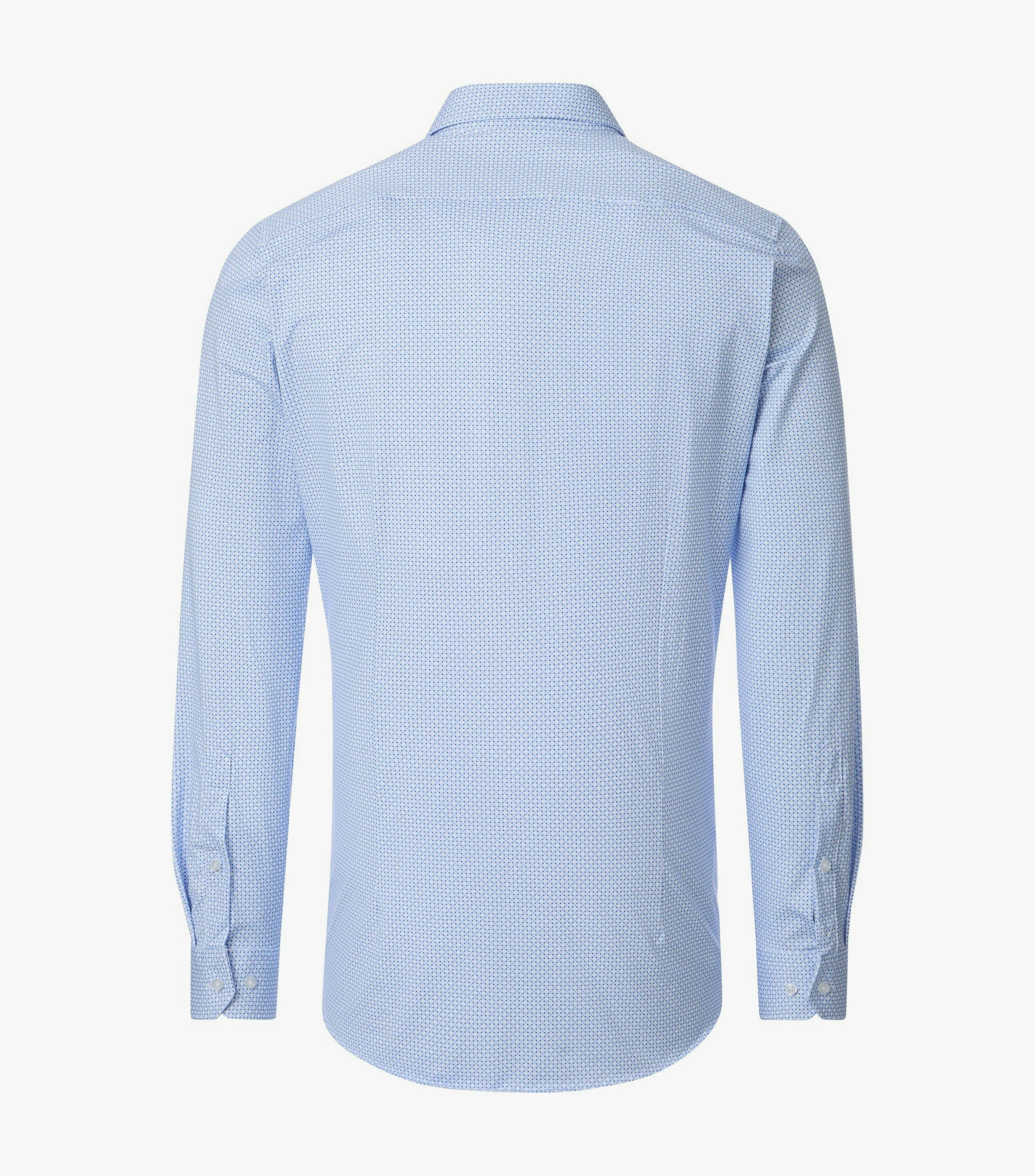 VENTI CASA MODA comfort fit overhemd, popeline, wit met licht- en donkerblauw dessin