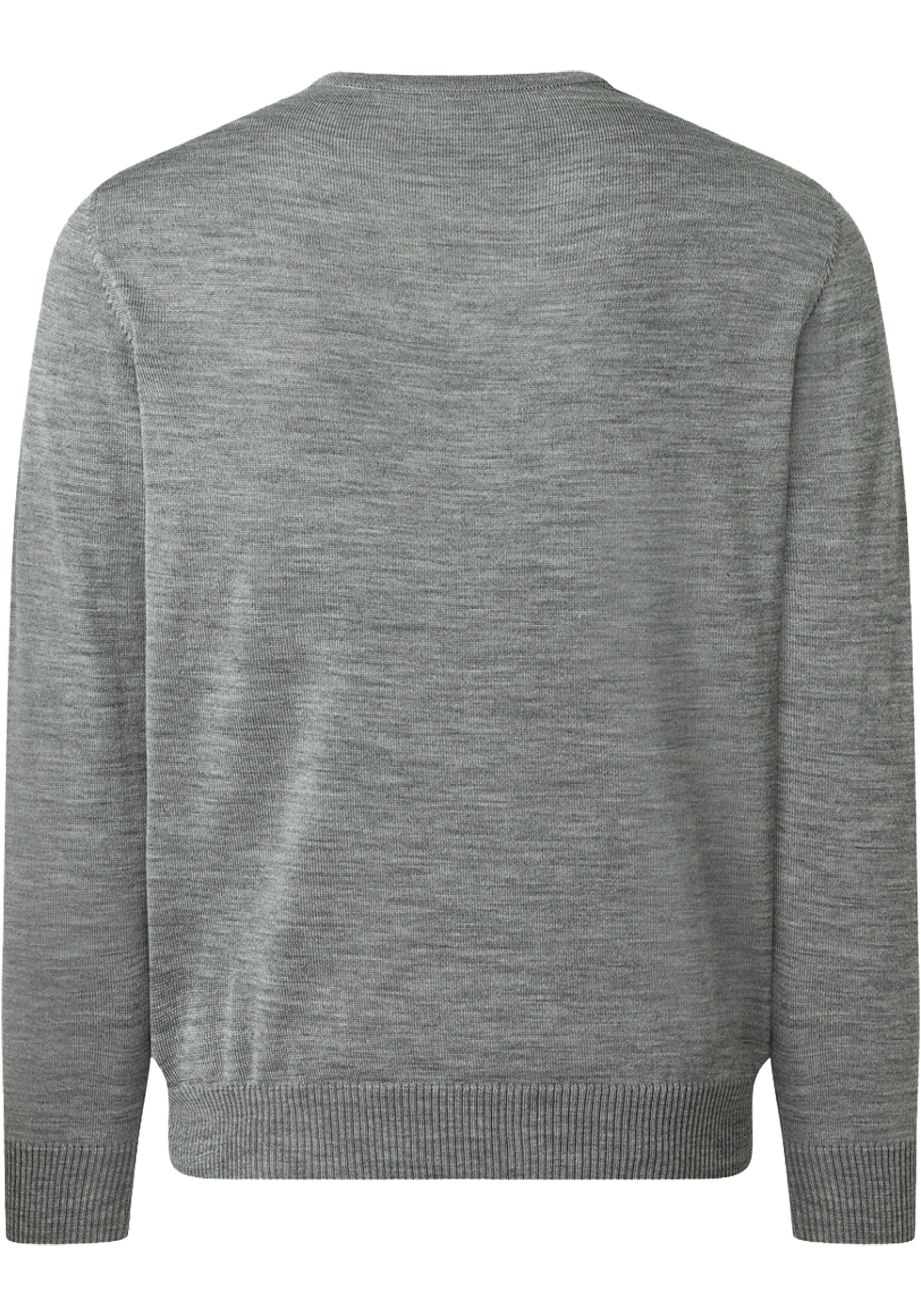 MAERZ Classic Fit heren trui met V-hals wol, grijs