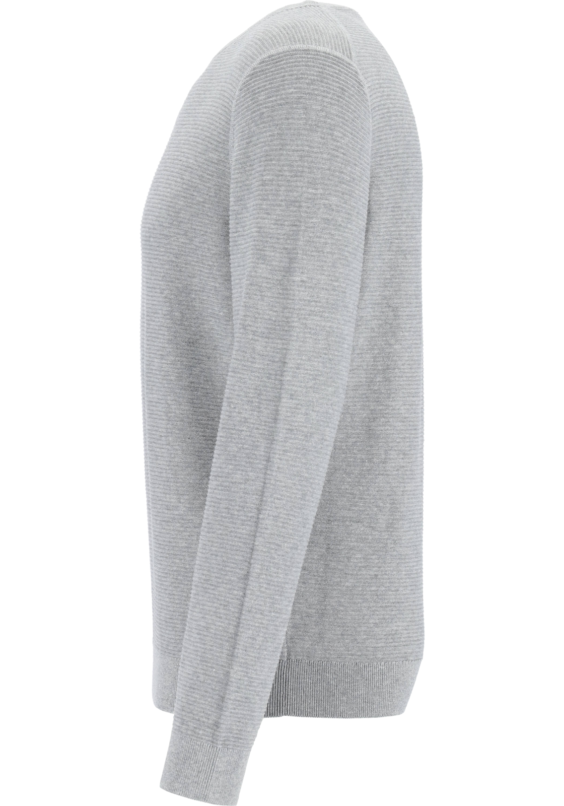 2-4063402740383-olymp-OLYMP_53018562_TR_grijs_4foto_HR OLYMP modern fit trui katoen structuur, O-hals, grijs
