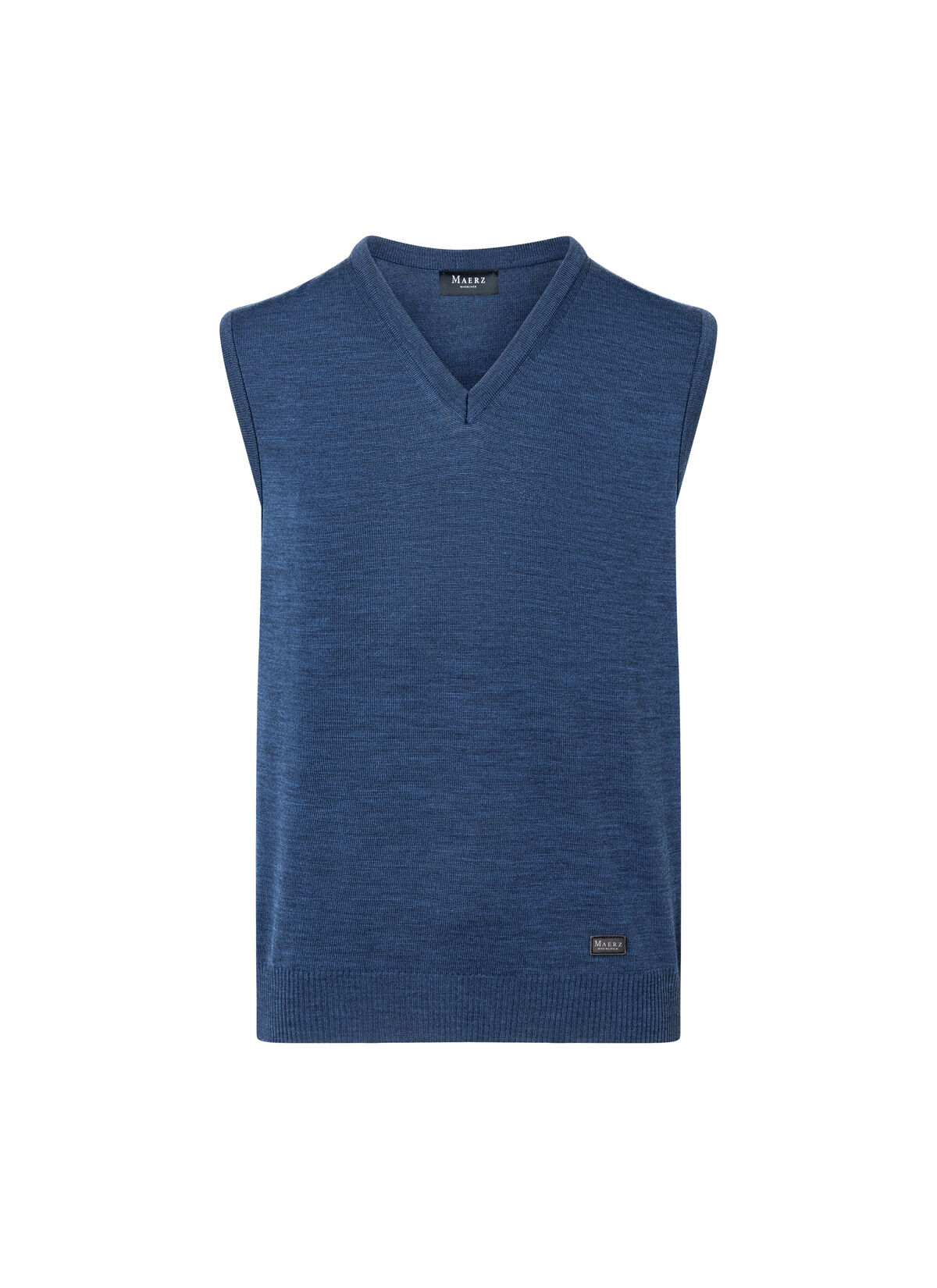 MAERZ Classic Fit heren spencer wol, middenblauw