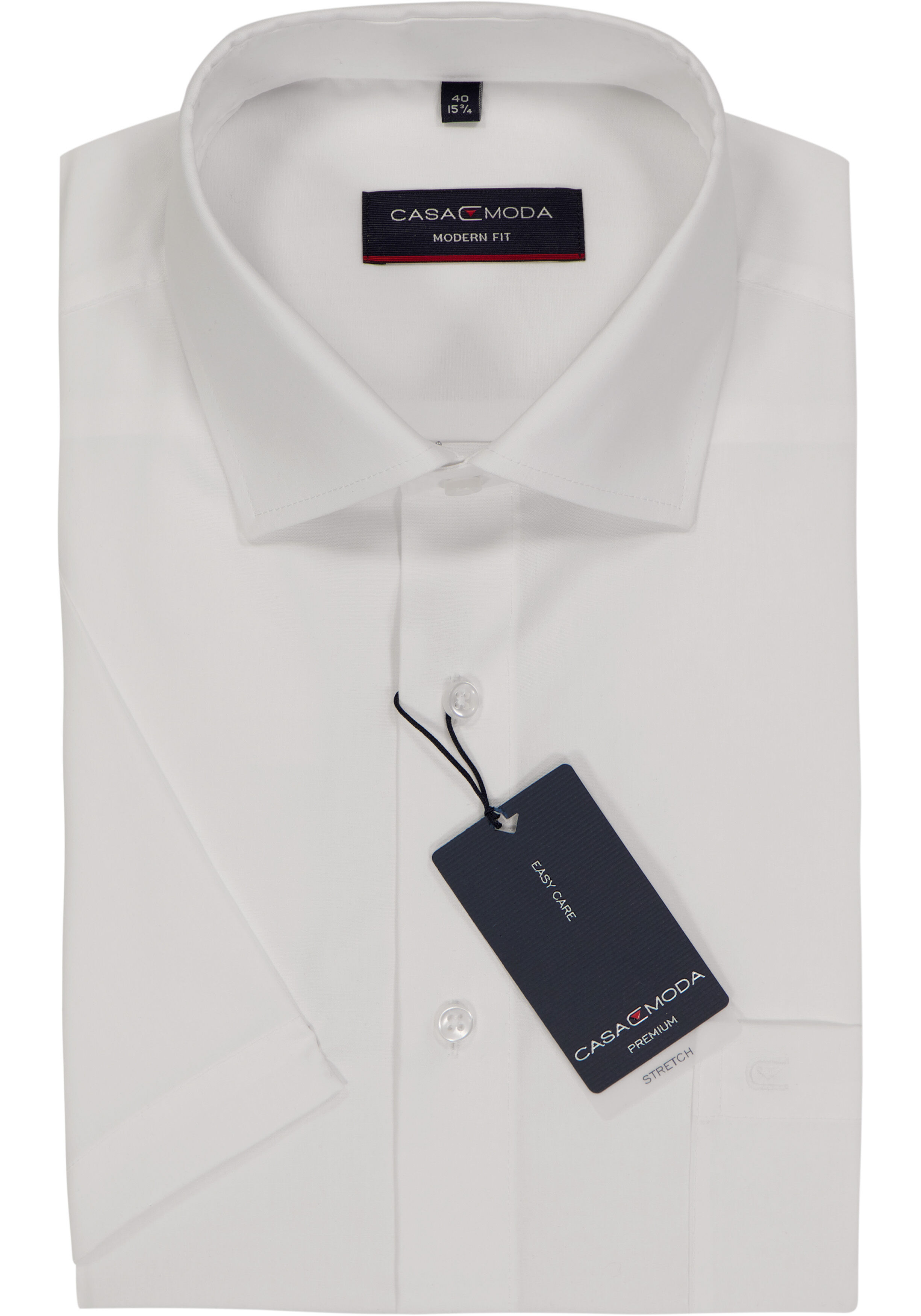 CASA MODA modern fit overhemd, korte mouw, wit 