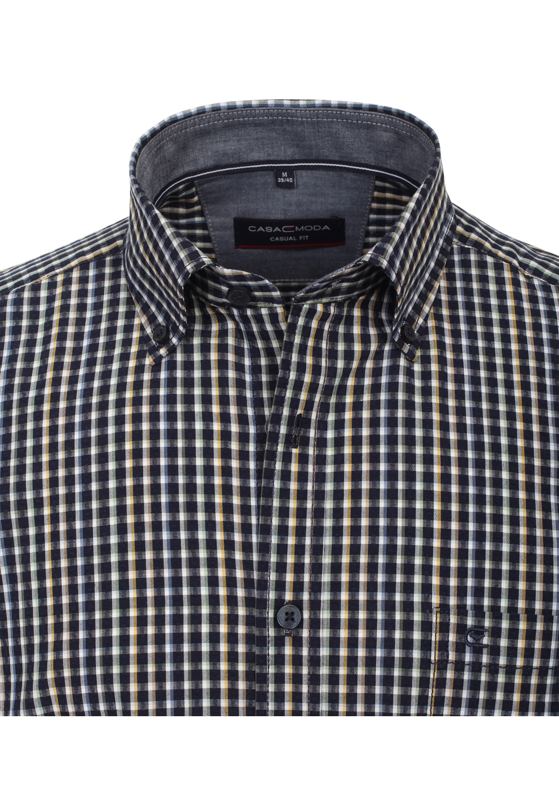 CASA MODA Sport casual fit overhemd, korte mouw, seersucker, blauw geruit - 944268900-100 CASA MODA Sport casual fit overhemd, korte mouw, seersucker, blauw geruit - 944268900-100