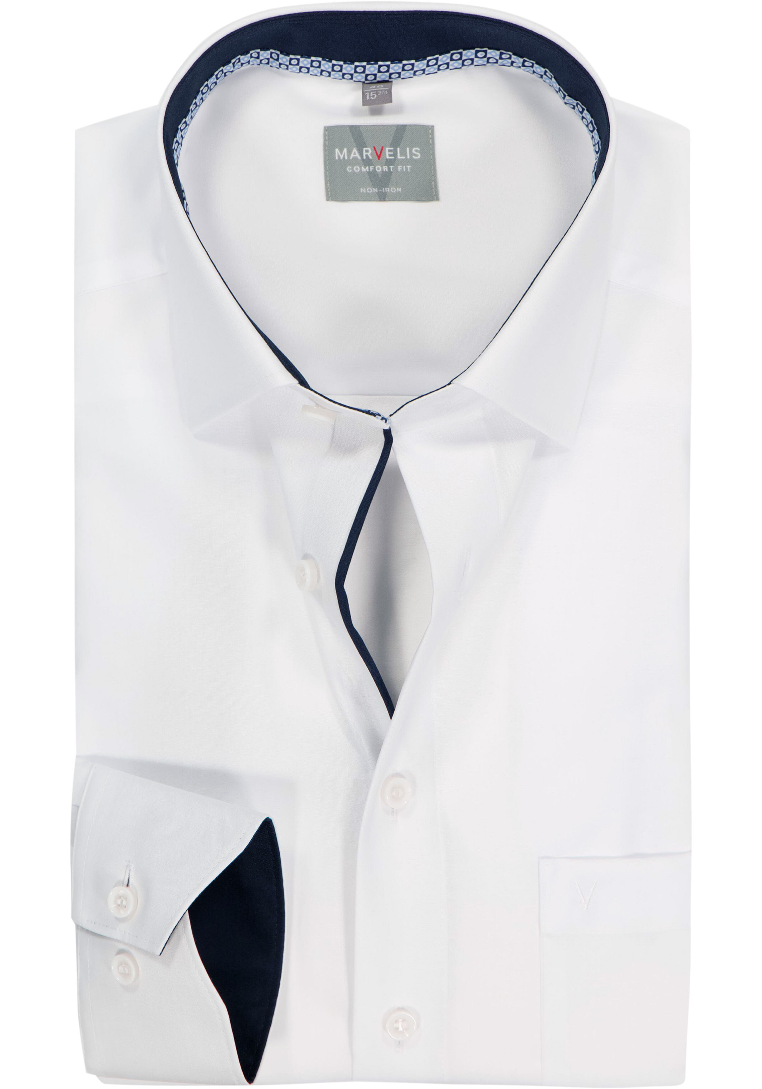 MARVELIS comfort fit overhemd, popeline, wit
