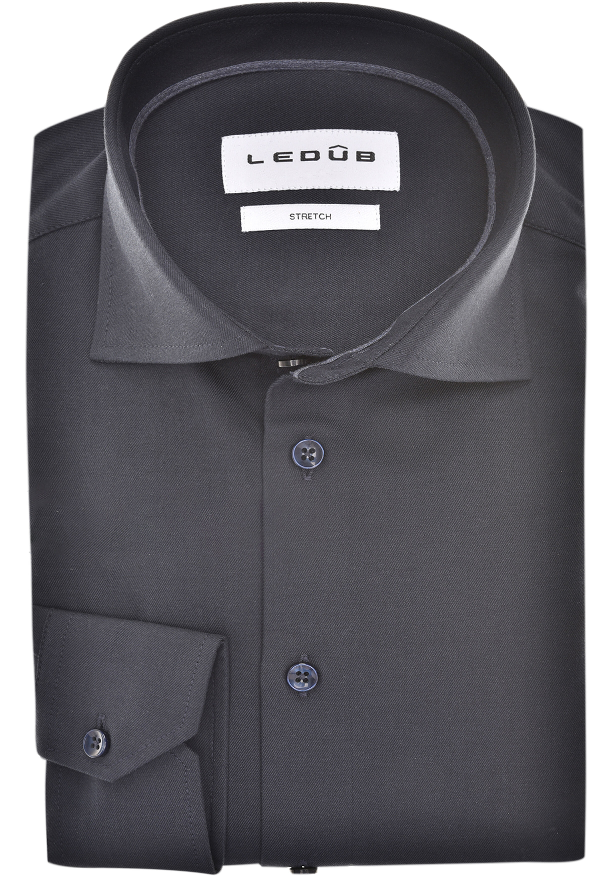 Ledub modern fit overhemd, mouwlengte 72 cm, popeline, donkerblauw
