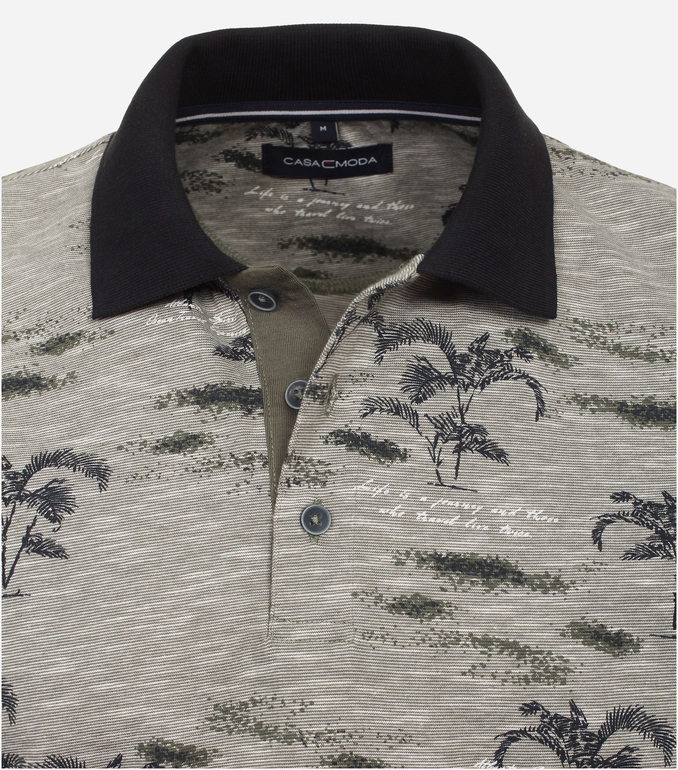 CASA MODA comfort fit heren polo, turquoise dessin
