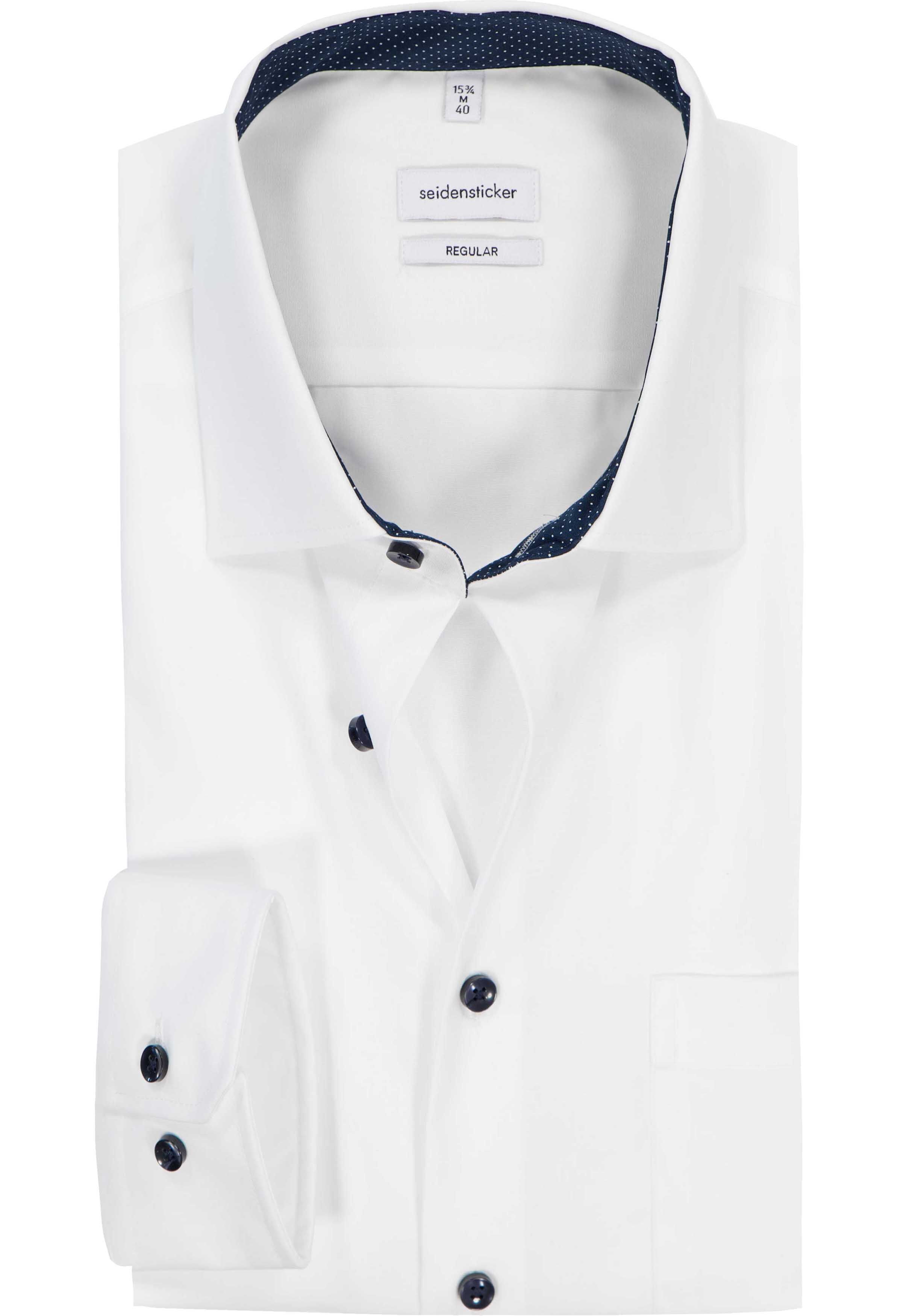 Seidensticker regular fit overhemd, wit (contrast)