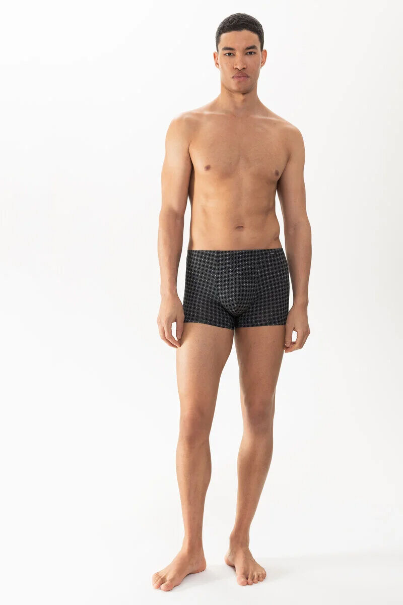 Mey heren shorty Round Grid, boxers kort, zwart