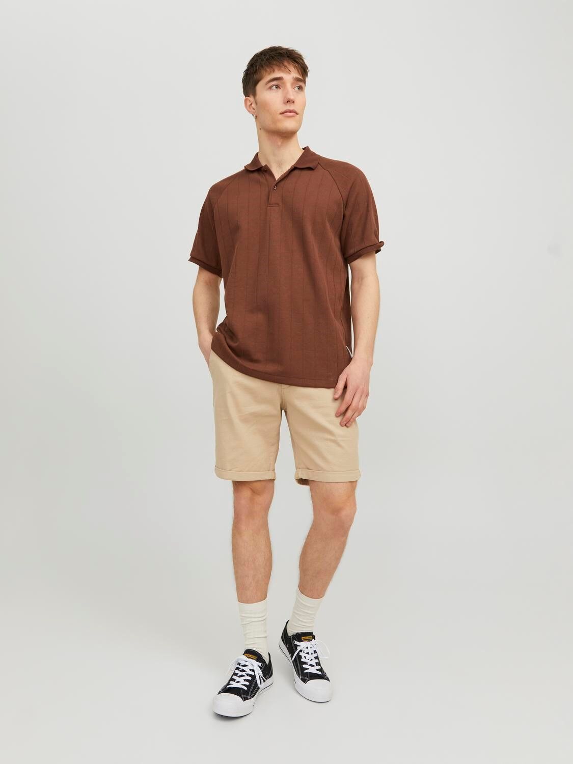 JACK & JONES Fury Shorts regular fit, heren chino korte broek, beige