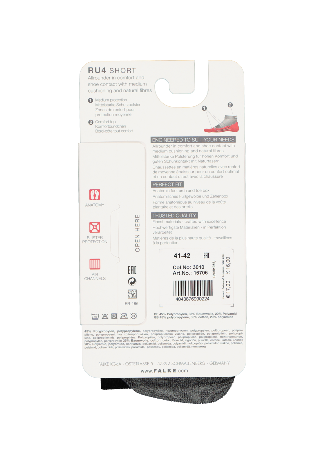 3-4043876990224_sok_HR FALKE RU4 Short dames hardloopsokken, zwart (black-mix)