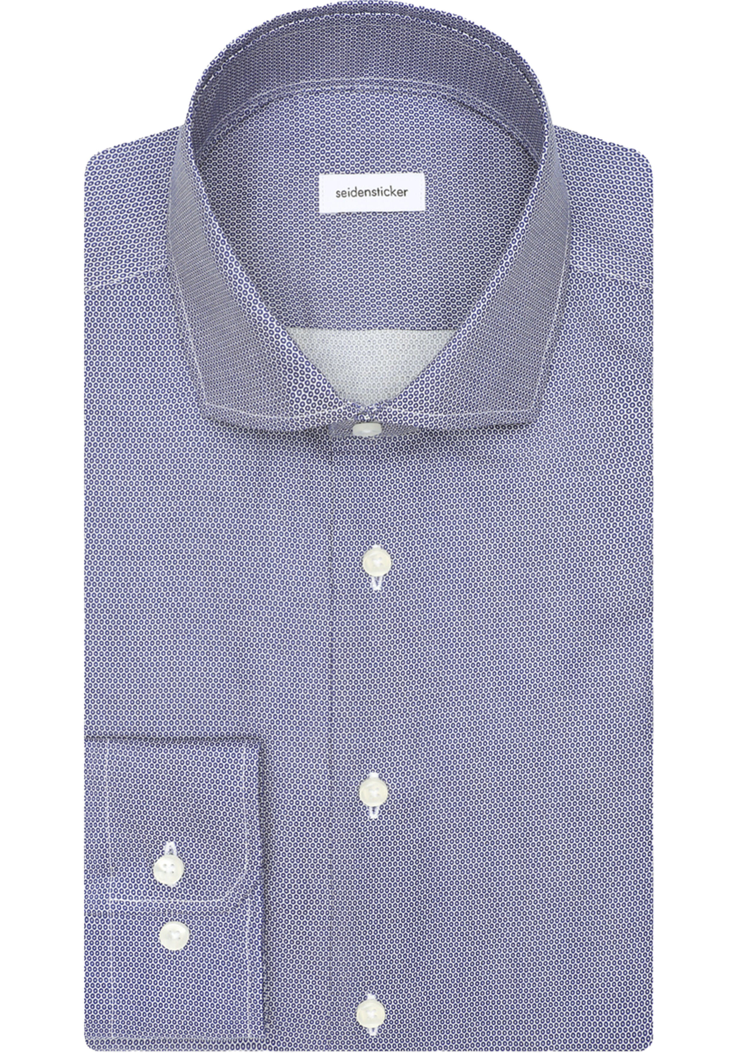 Seidensticker x-slim fit overhemd, popeline, blauw dessin