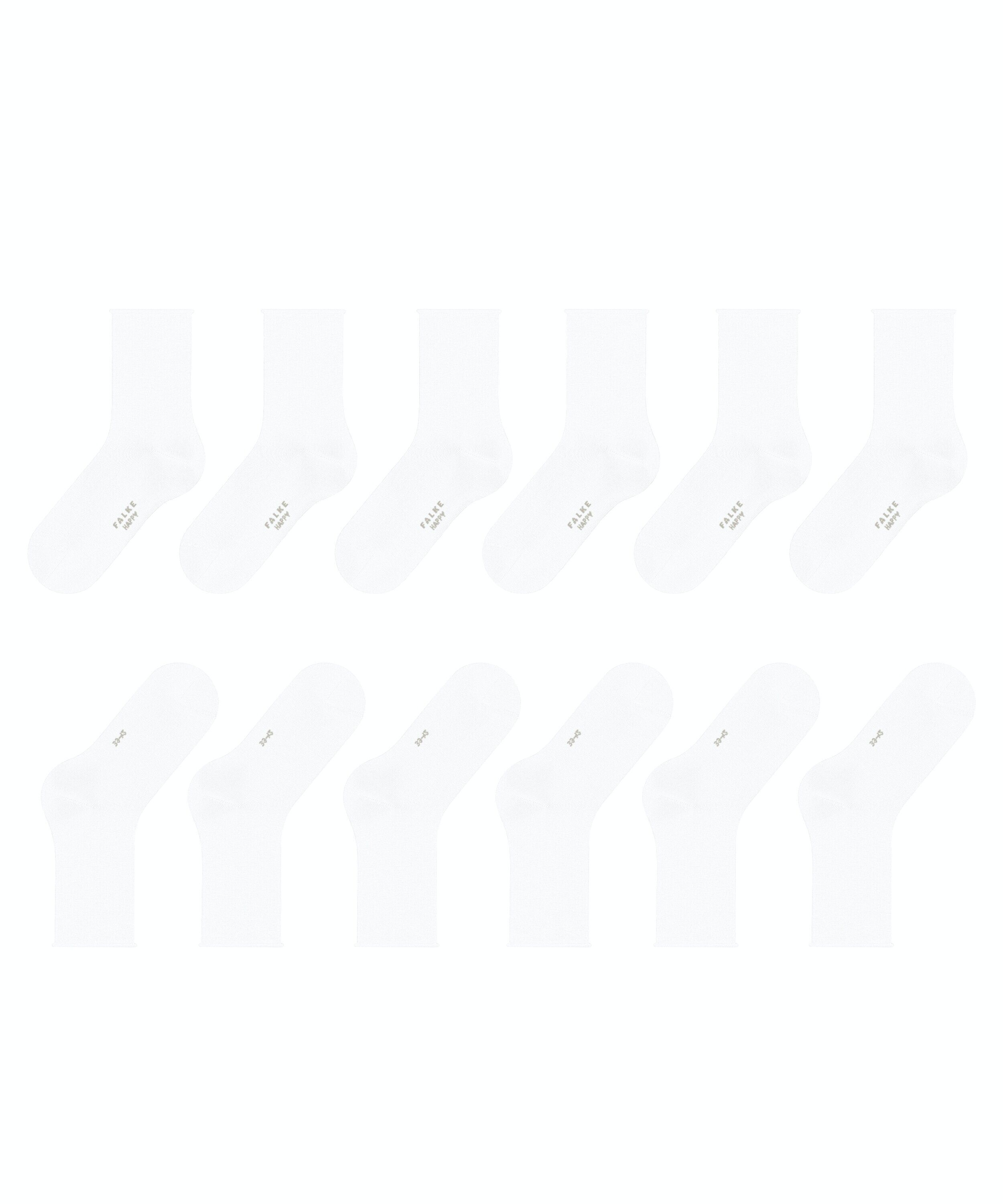 FALKE Happy Bundle 6-Pack damessokken, wit (white)