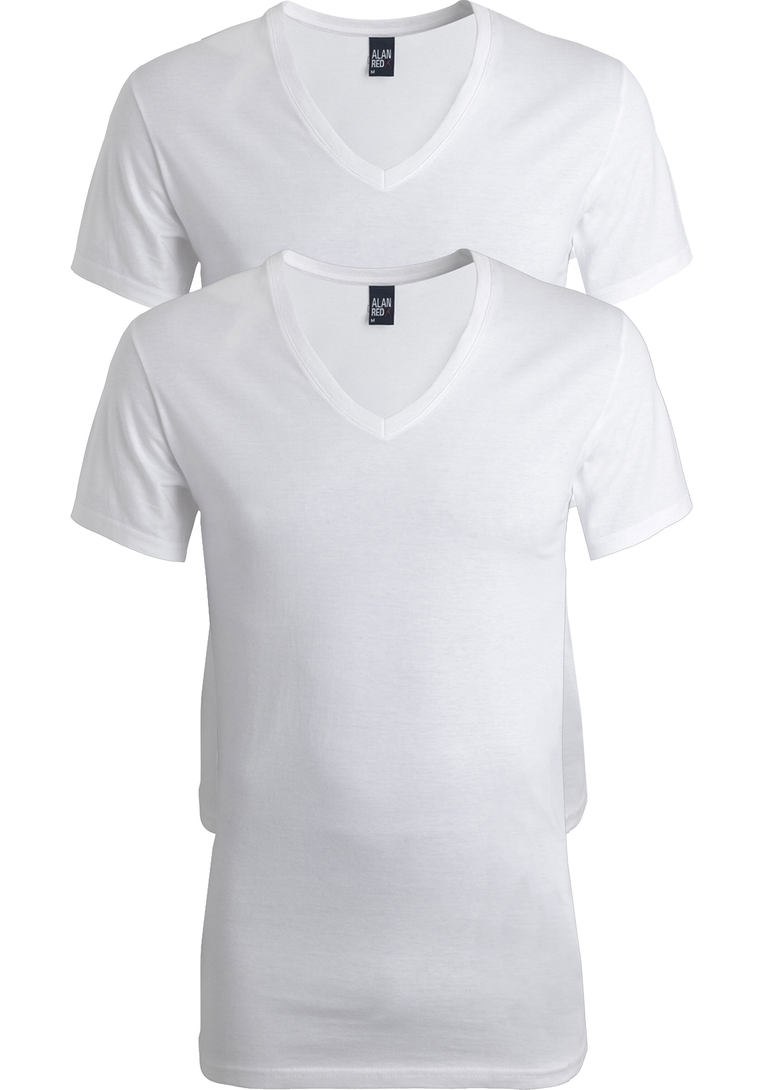 ALAN RED T-shirts Dean (2-pack), diepe V-hals, wit 
