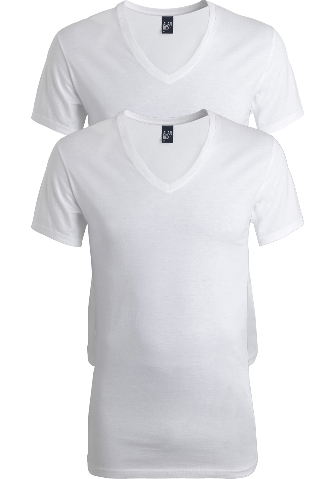 dean_wit2 ALAN RED T-shirts Dean (2-pack), diepe V-hals, wit