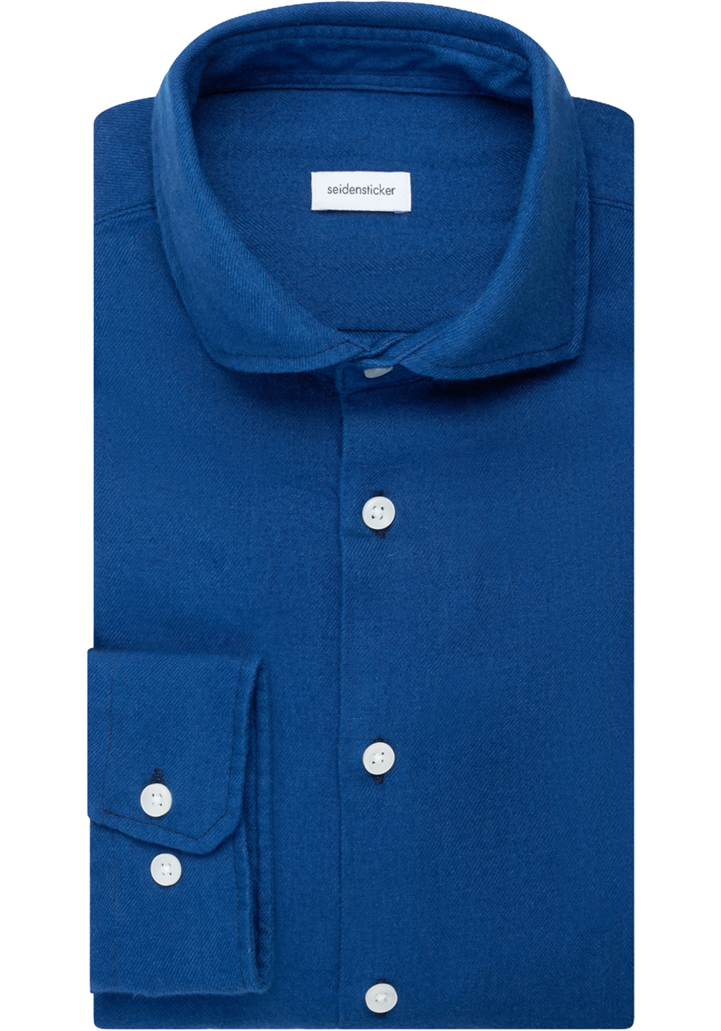 Seidensticker slim fit overhemd, popeline, blauw