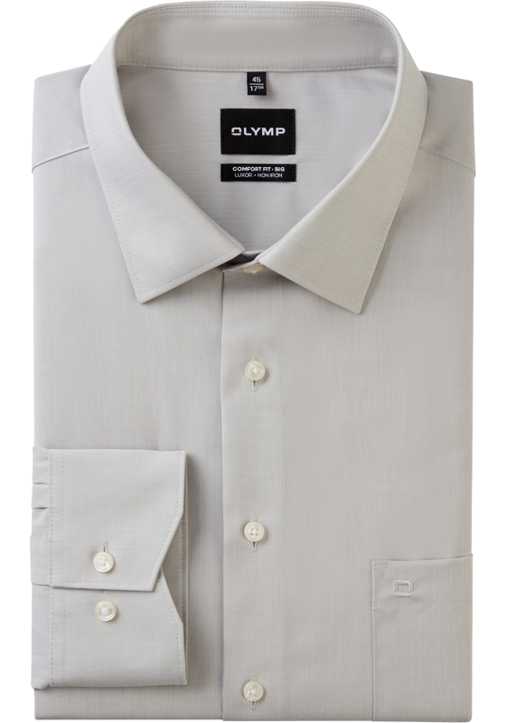 OLYMP Luxor comfort fit Big overhemd, chambray, zilvergrijs OLYMP Luxor comfort fit Big overhemd, chambray, zilvergrijs