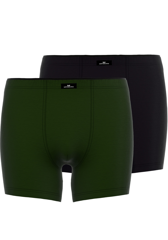 Gotzburg heren boxer extra lange pijp (2-pack), donkergroen en zwart Gotzburg heren boxer extra lange pijp (2-pack), donkergroen en zwart