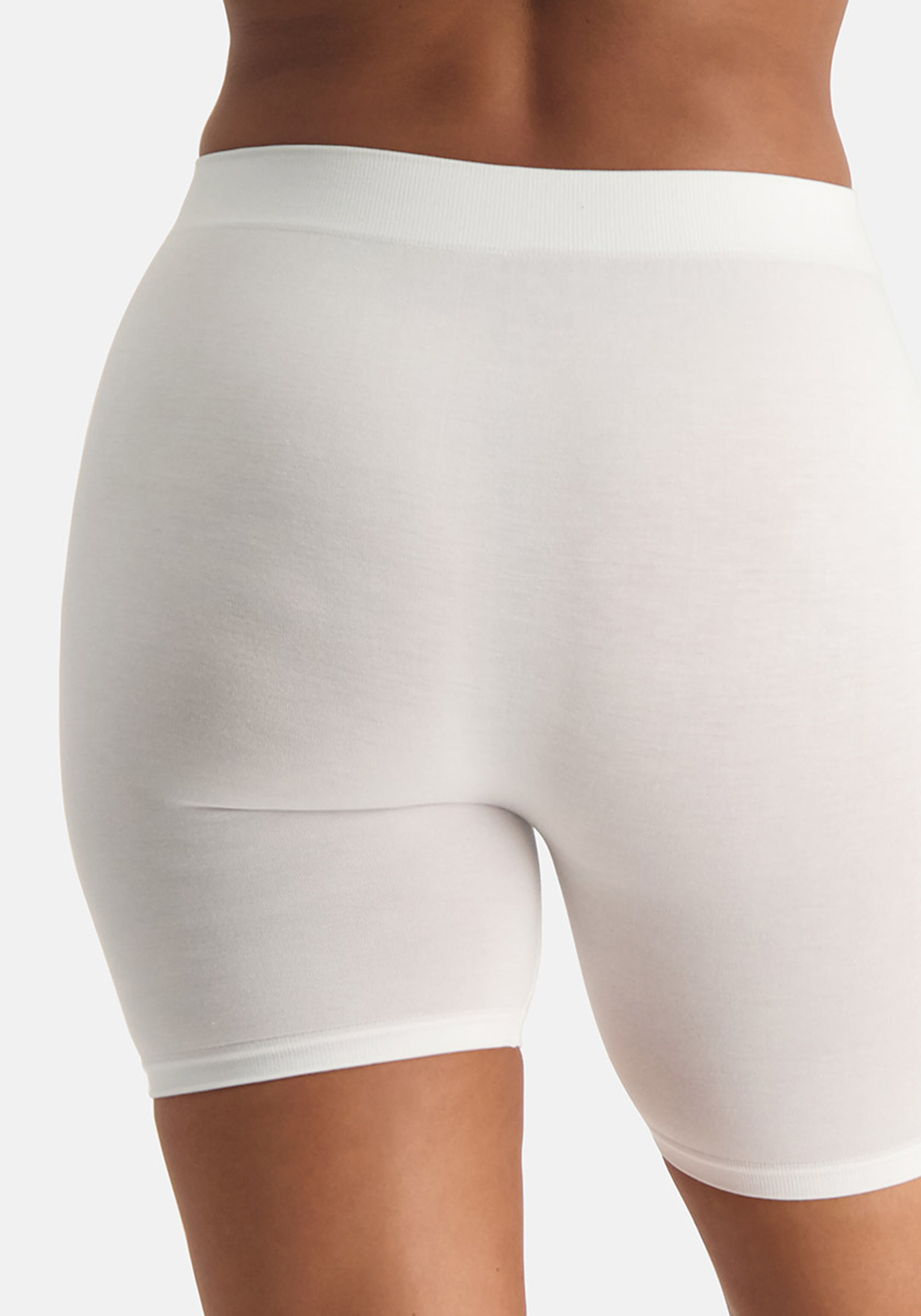 Bamboo Basics Suze seamless biker short, dames longshort naadloos, wit
