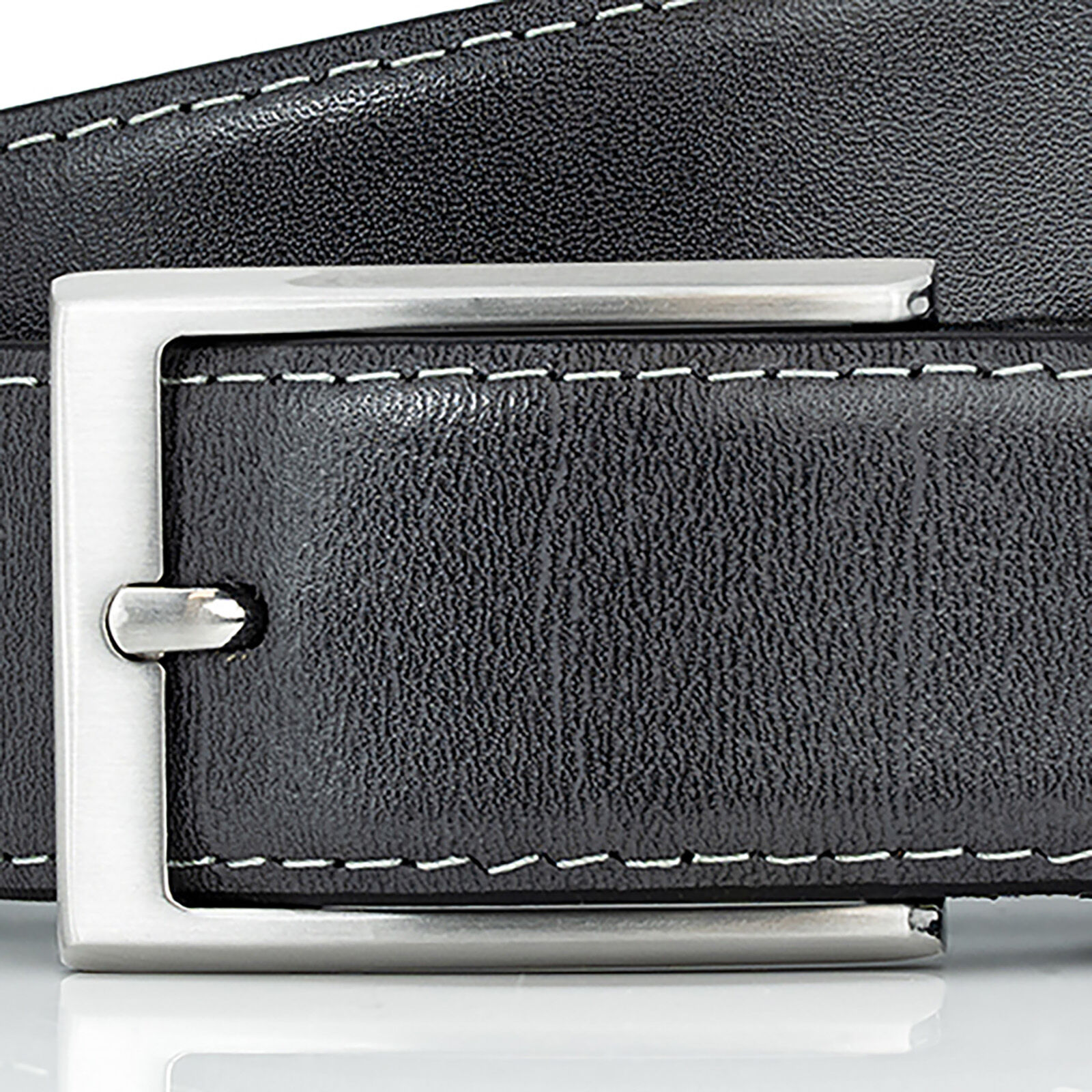 LINDENMANN leren heren riem, grijs