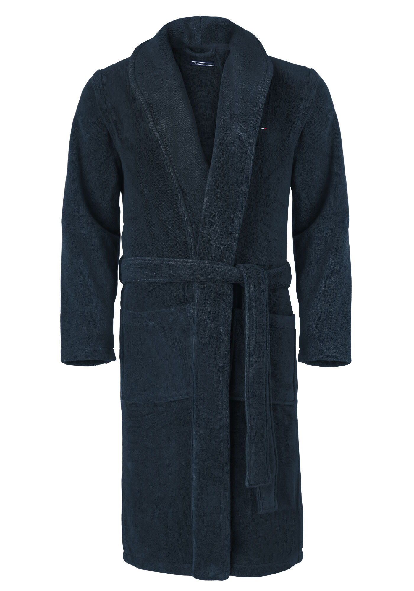 Tommy Hilfiger heren badjas, dik badstof, blauw  
