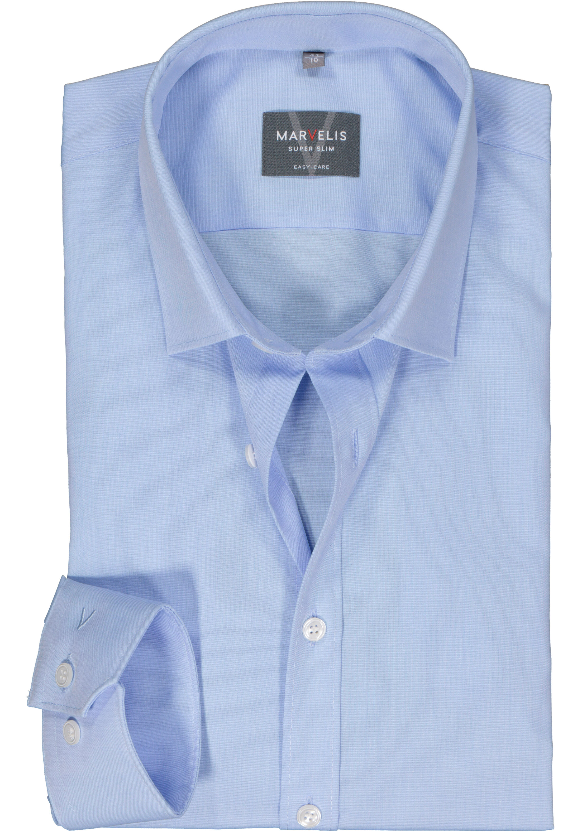 MARVELIS super slim fit overhemd, mouwlengte 7, popeline, lichtblauw