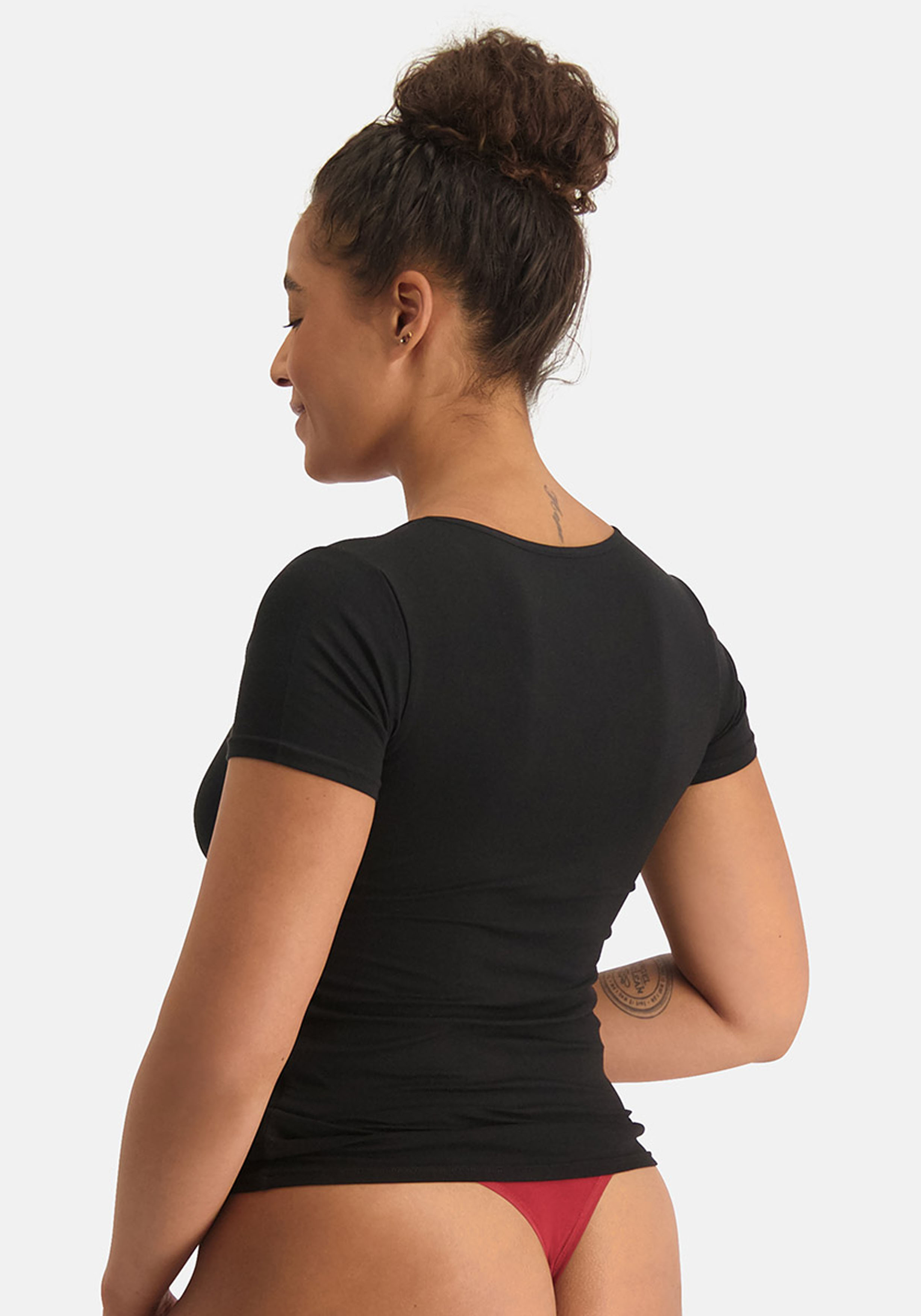 Bamboo Basics Kyra T-shirt (2-pack), dames T-shirt, zwart