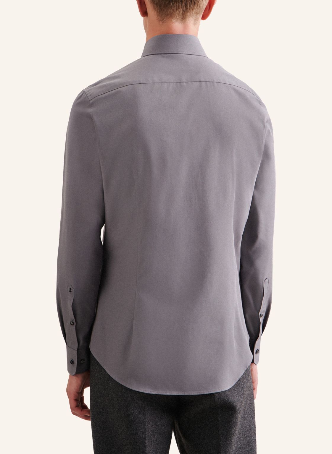 Seidensticker slim fit overhemd, popeline, grijs
