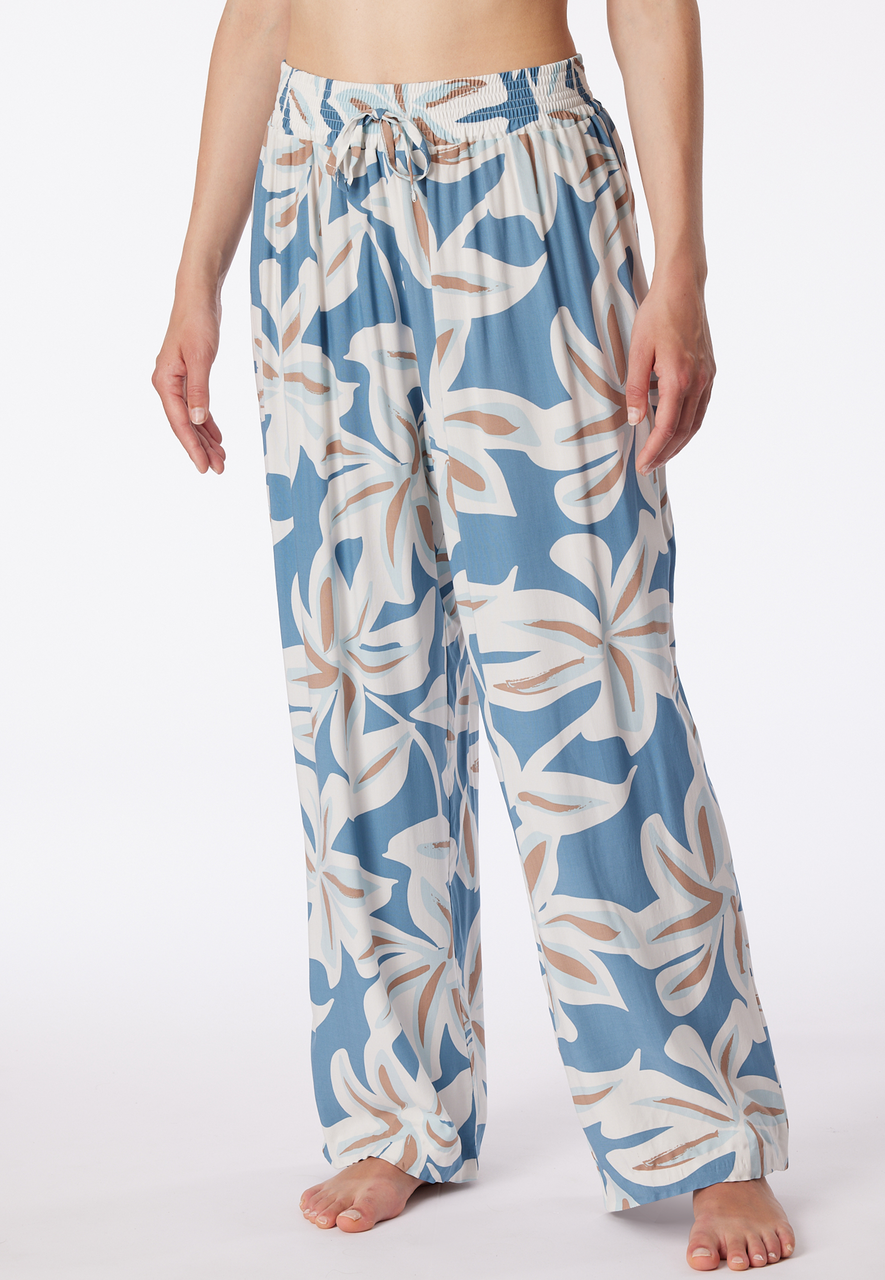 SCHIESSER Mix+Relax loungebroek lang, dames loungebroek lang viscose bloemenprint multicolour