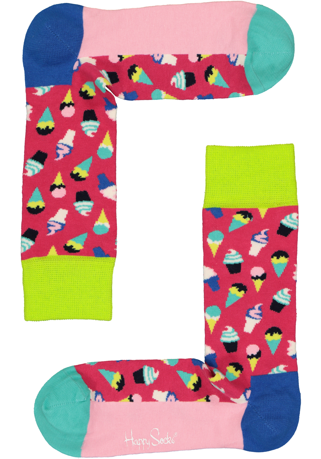 2-7333102518610_happy_socks_HR Happy Socks Ice Cream Sock, rood met ijsjes