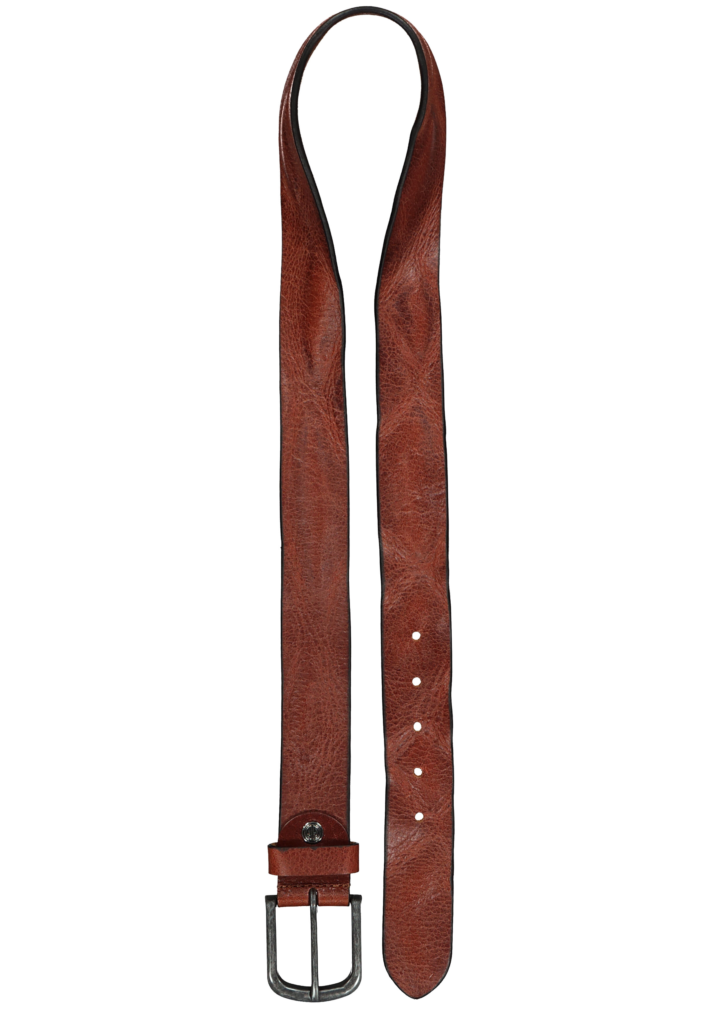 LINDENMANN leren heren riem, cognac