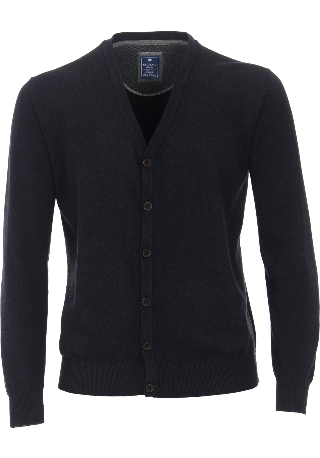 1-4061933272298-redmond_HR Redmond heren vest katoen, V-hals, blauw (middeldik)
