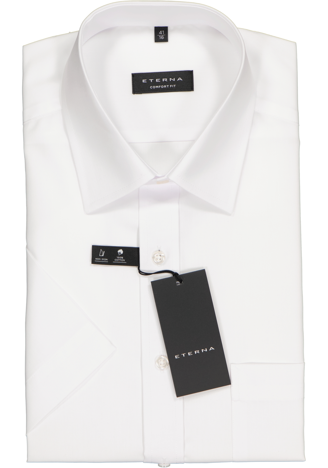 2-4025717597205_eterna-overhemd_HR ETERNA comfort fit overhemd, korte mouw, poplin heren overhemd, wit
