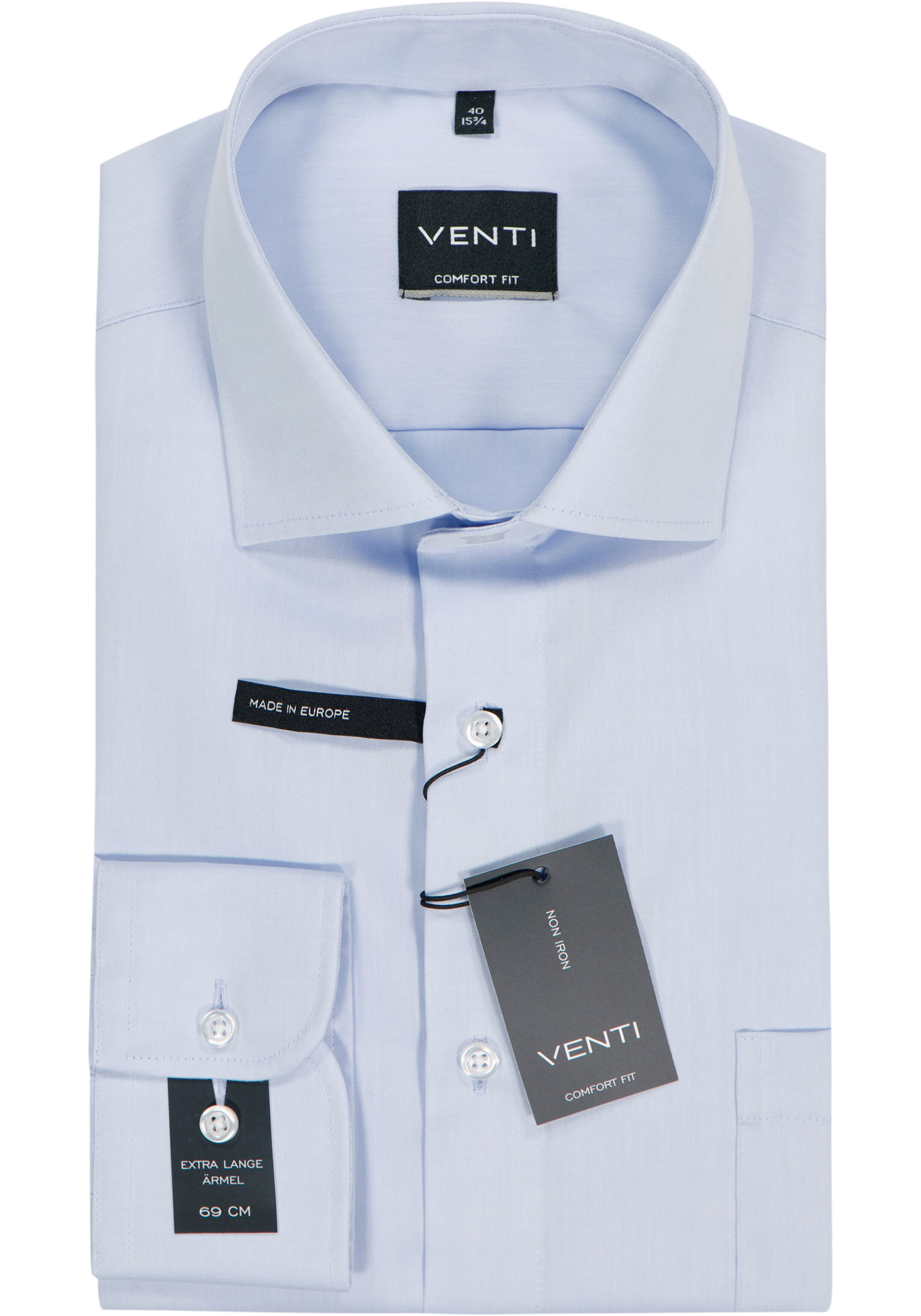 VENTI CASA MODA comfort fit overhemd, mouwlengte 7, structuur, donkerblauw