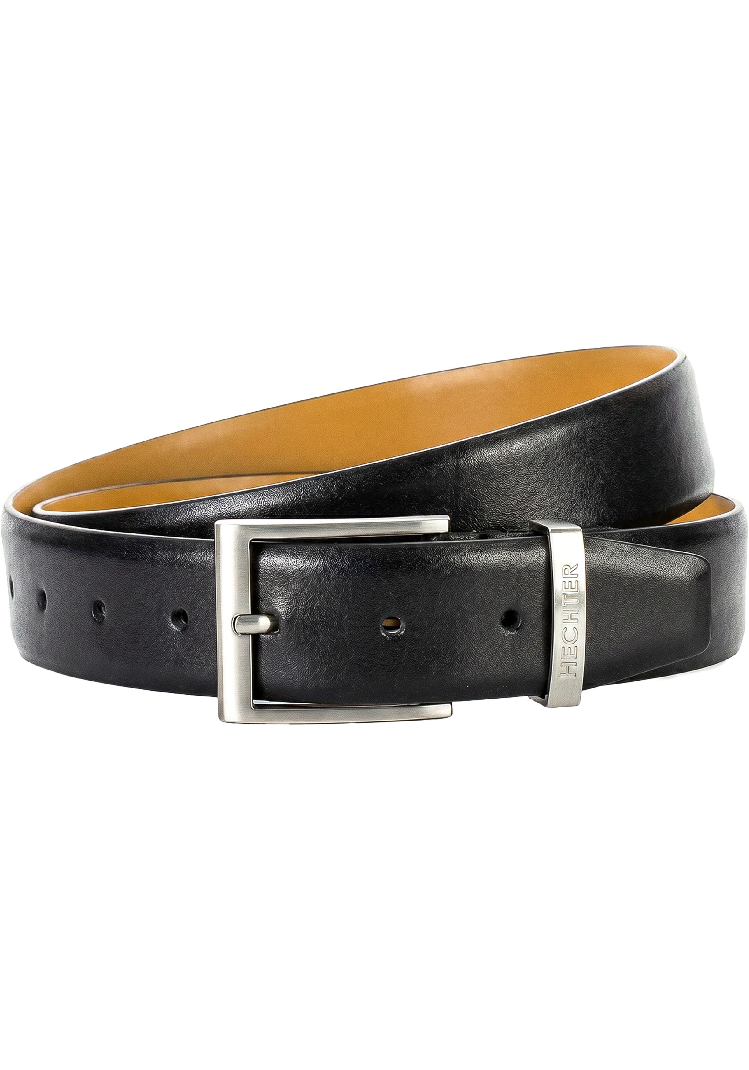 HECHTER leren heren riem, zwart