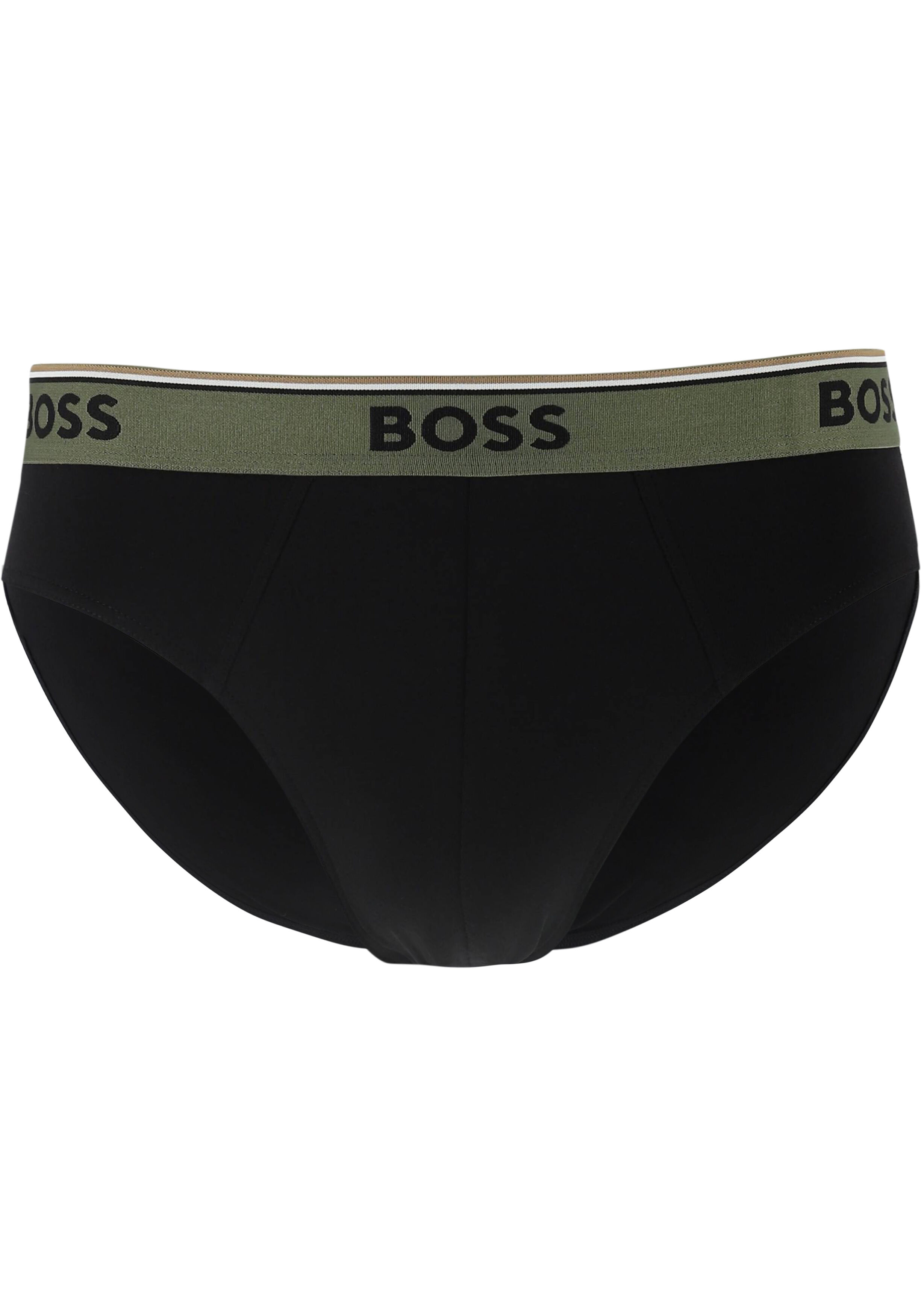 HUGO BOSS Power briefs (3-pack), heren slips, zwart met gekleurde tailleband