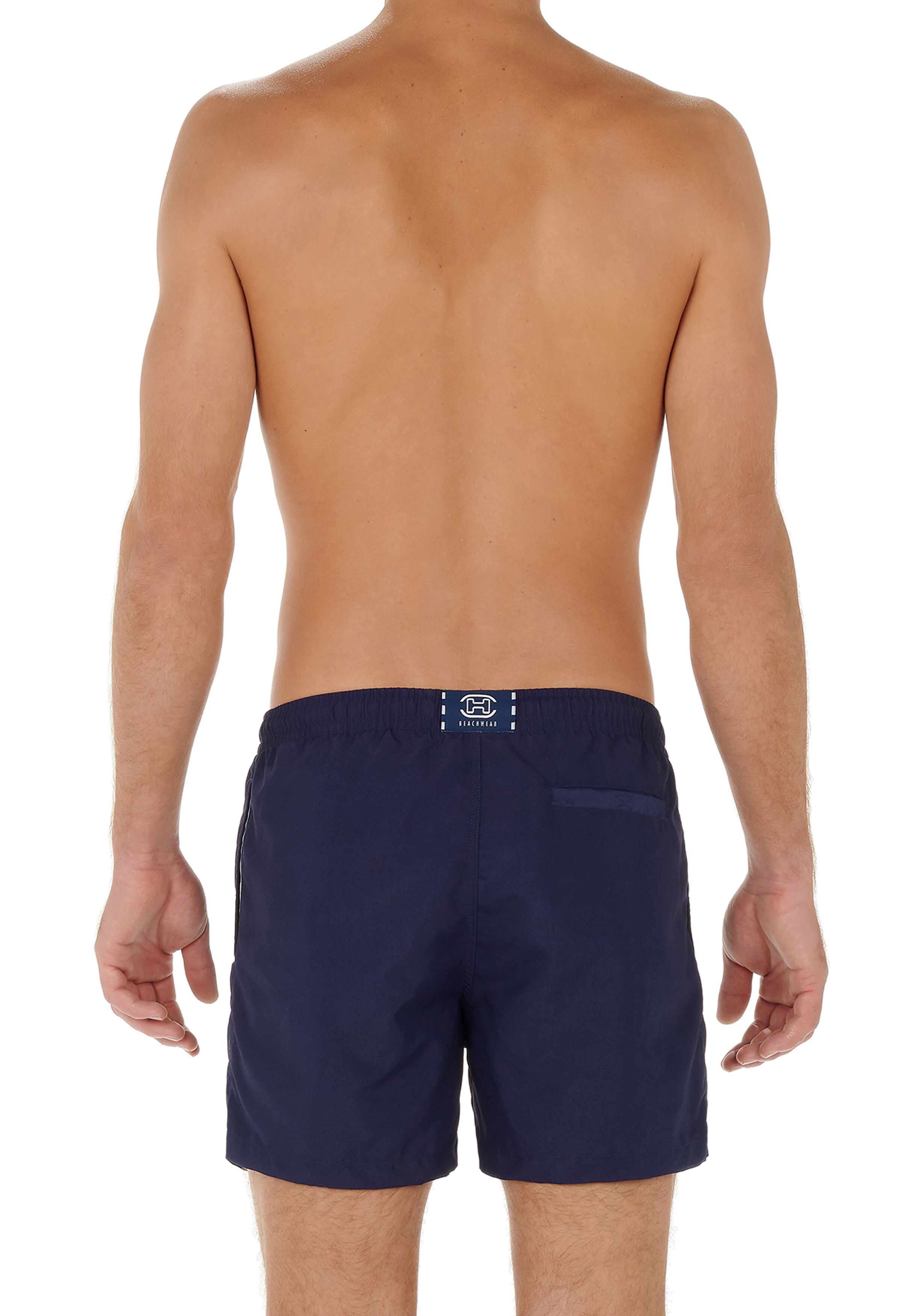 HOM Sea life beach boxer, heren zwemshort, donkerblauw