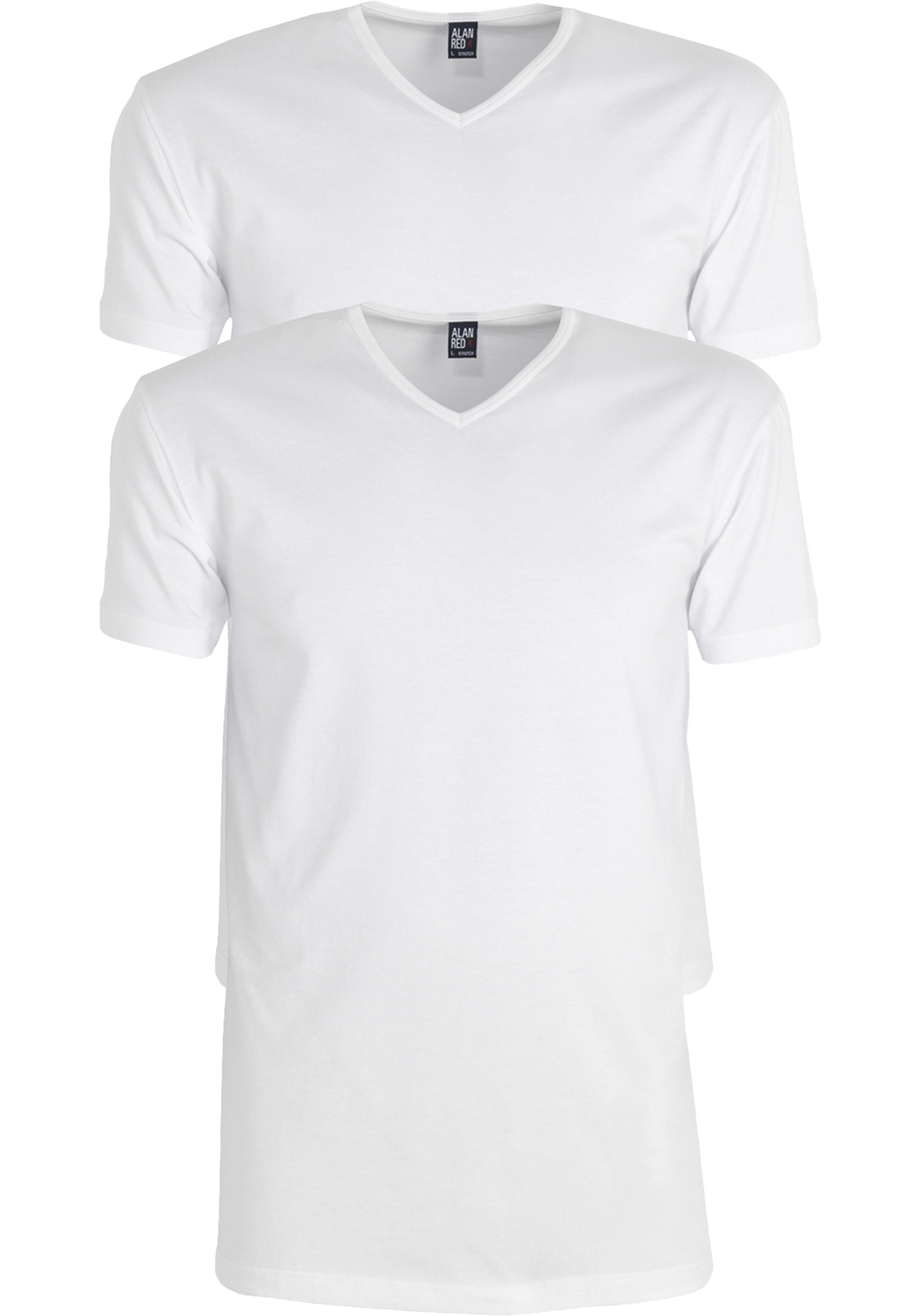 1-alan-red-t-oklahoma-wit-2-pack_HR ALAN RED T-shirts Oklahoma (2-pack), V-hals stretch, wit